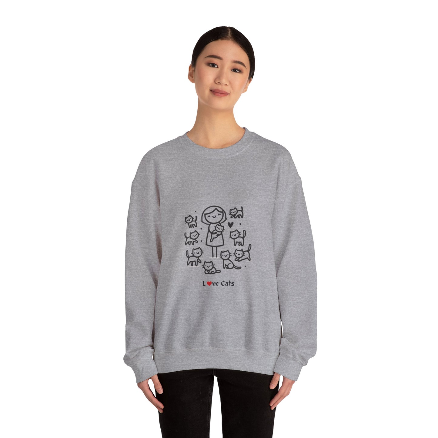 Unisex Heavy Blend™ Crewneck Sweatshirt Cat Theme