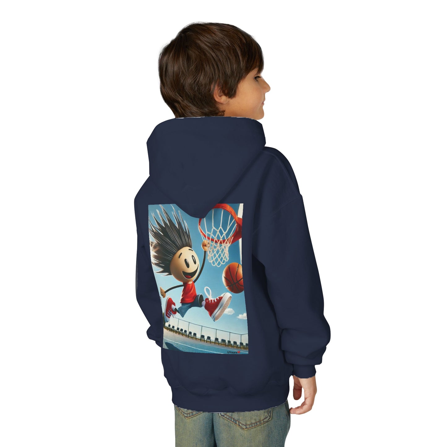 Hoops Champion: Stick Figure Dunk Edition Youth Hoodie Basketball