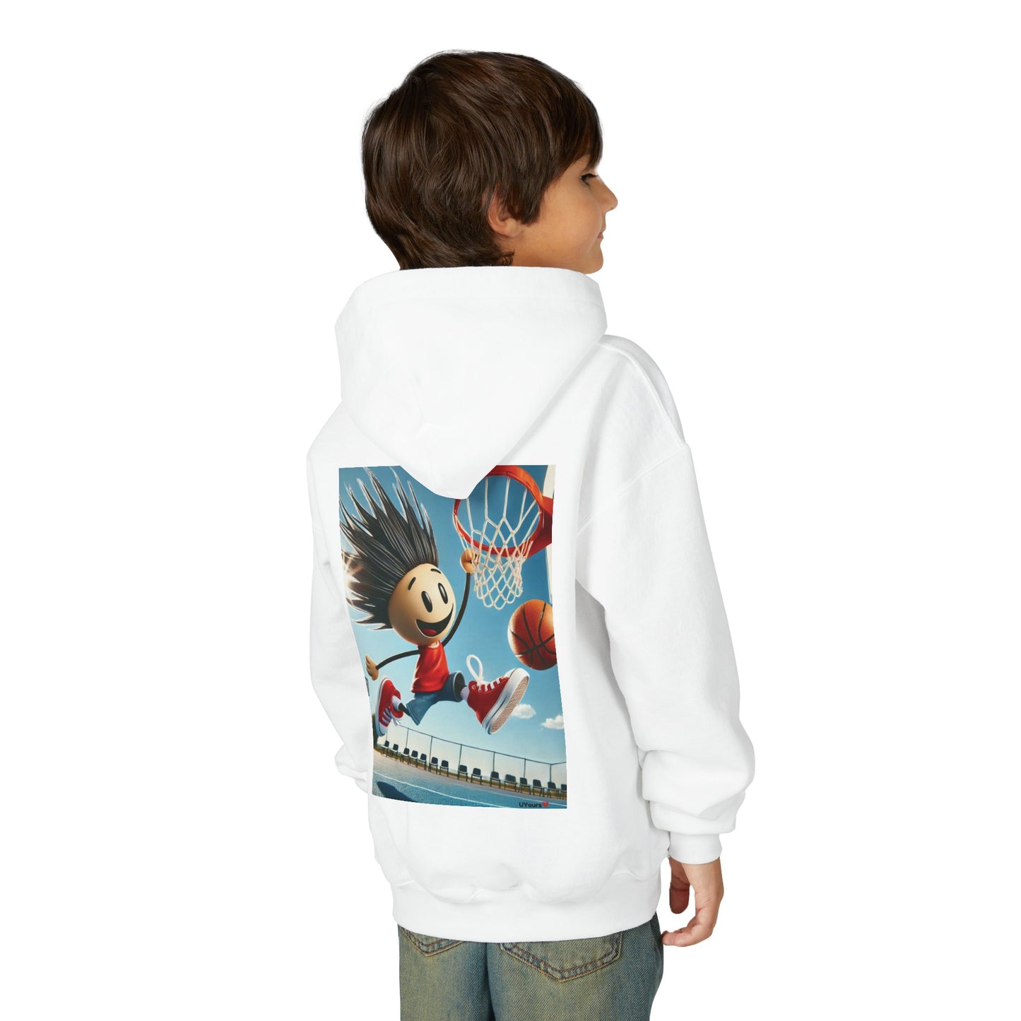 Hoops Champion: Stick Figure Dunk Edition Youth Hoodie Basketball