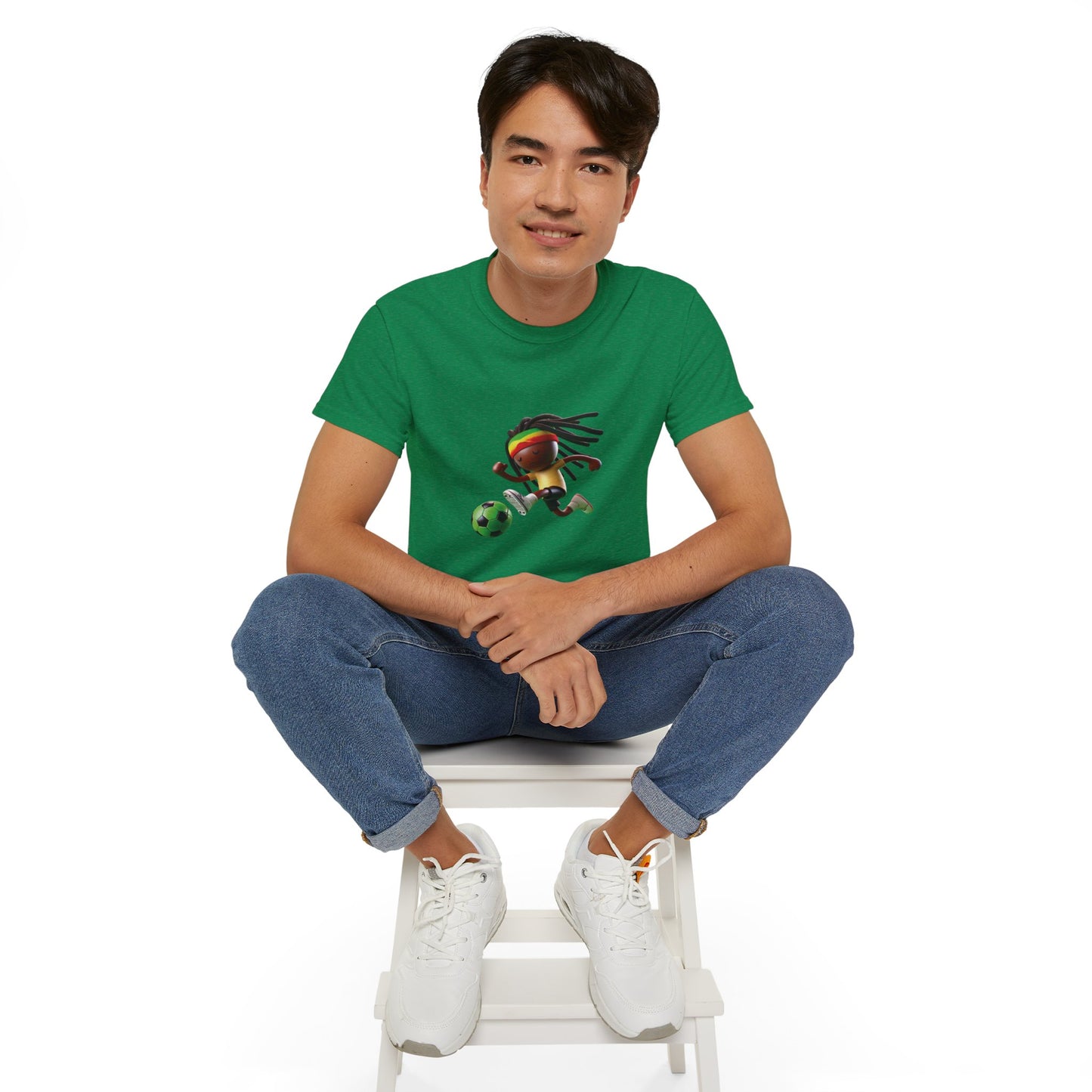 Unisex Ultra Cotton Tee Dread Soccer Player Irie