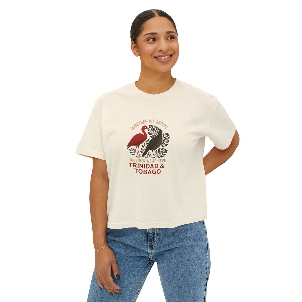 Trinidad & Tobago Graphic Tee — 'Together We Achieve' Women’s Boxy Shirt