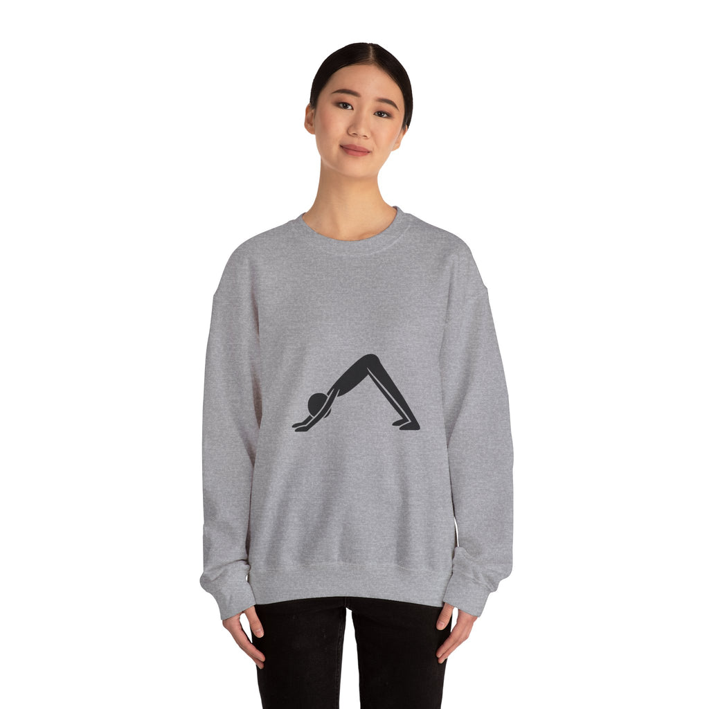 Yoga Downward Dog Crewneck Sweatshirt — Minimal Yoga Pose Pullover