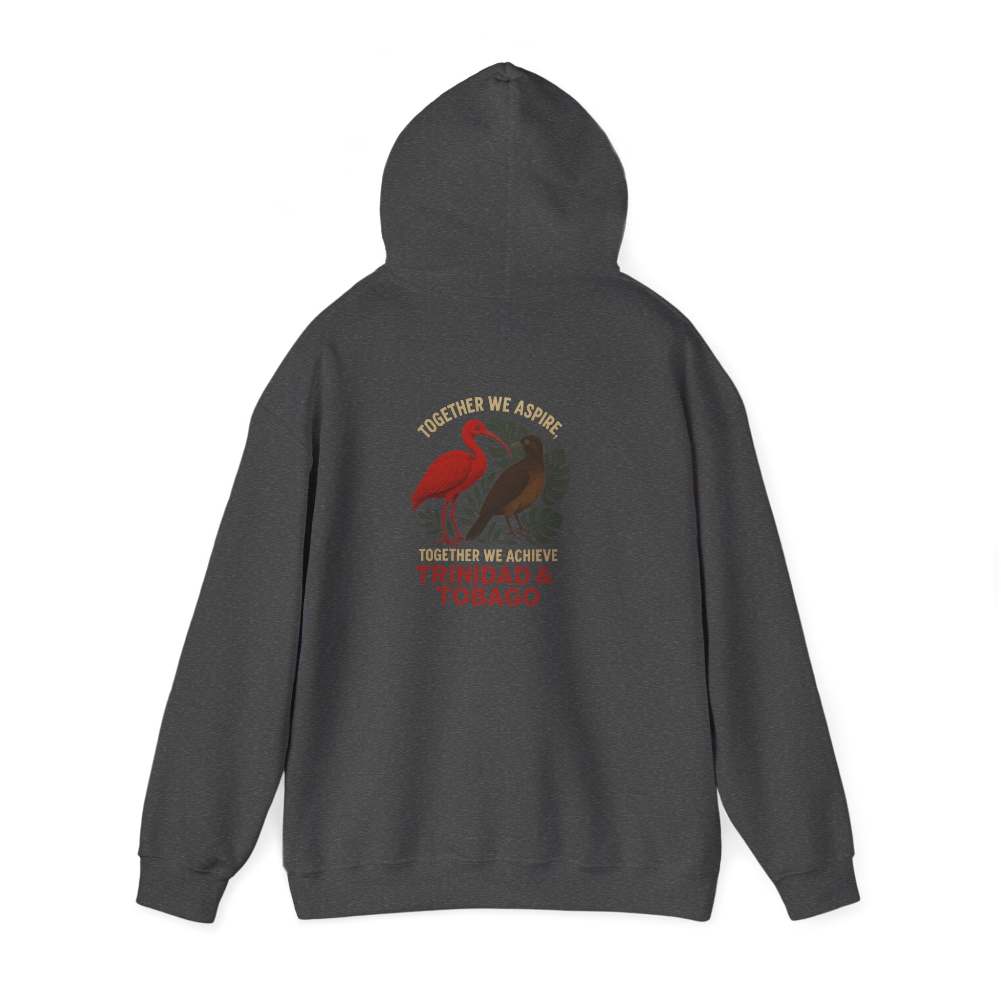 Trinidad & Tobago Heritage Hoodie — Together We Achieve Flamingo & Hummingbird Design