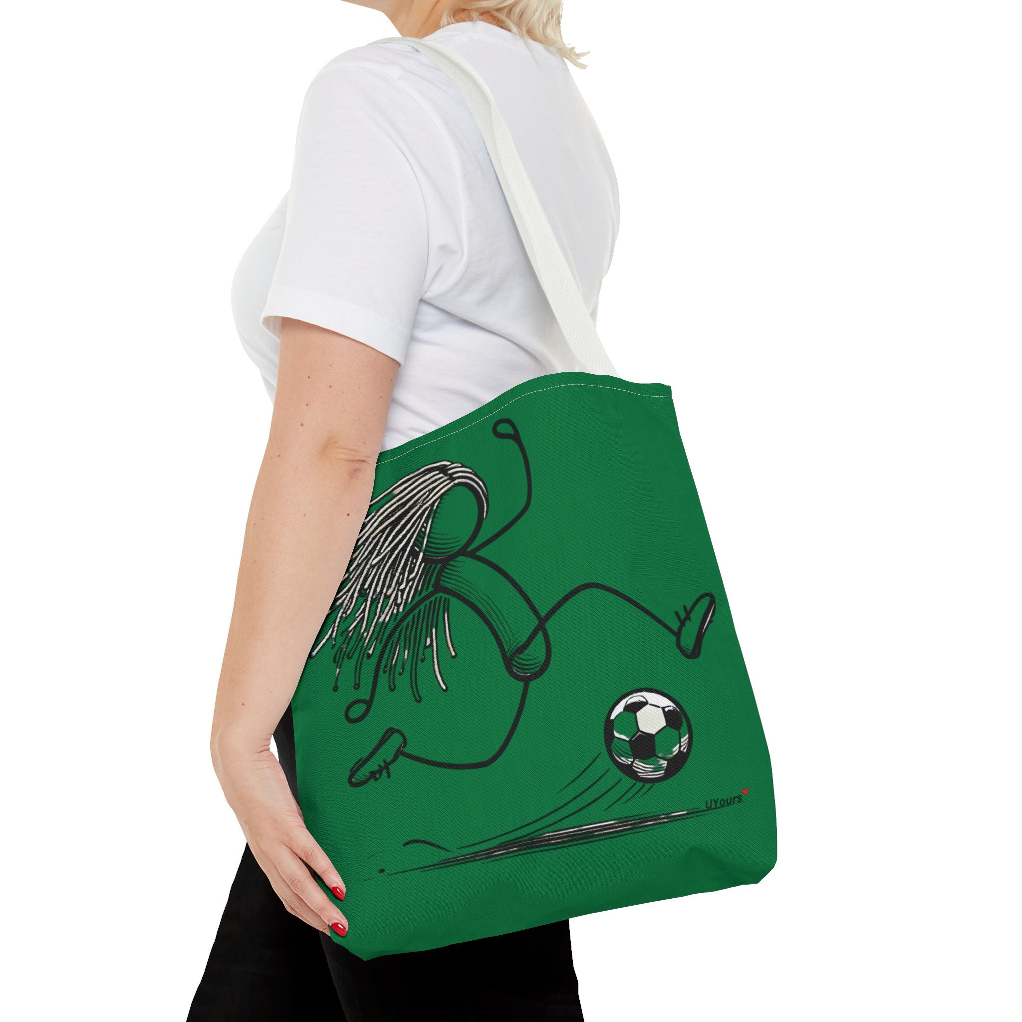 Soccer Girl Tote Bag – Green All-Over Print Sports Tote