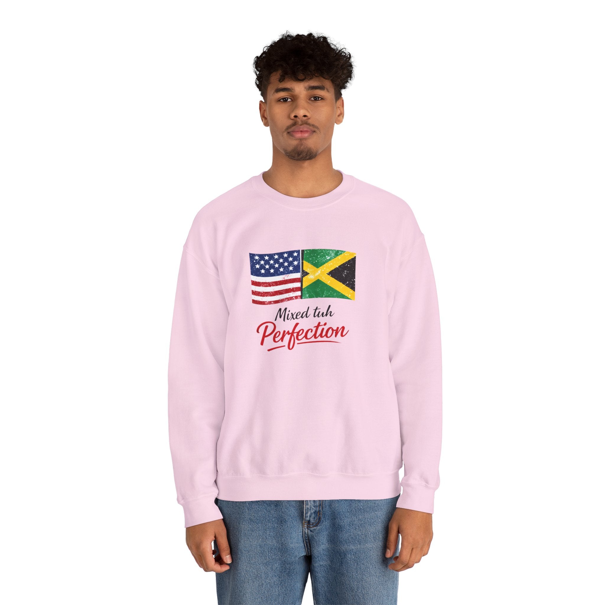 Mixed Tubh Perfection Sweatshirt — USA & Jamaica Flag Crewneck
