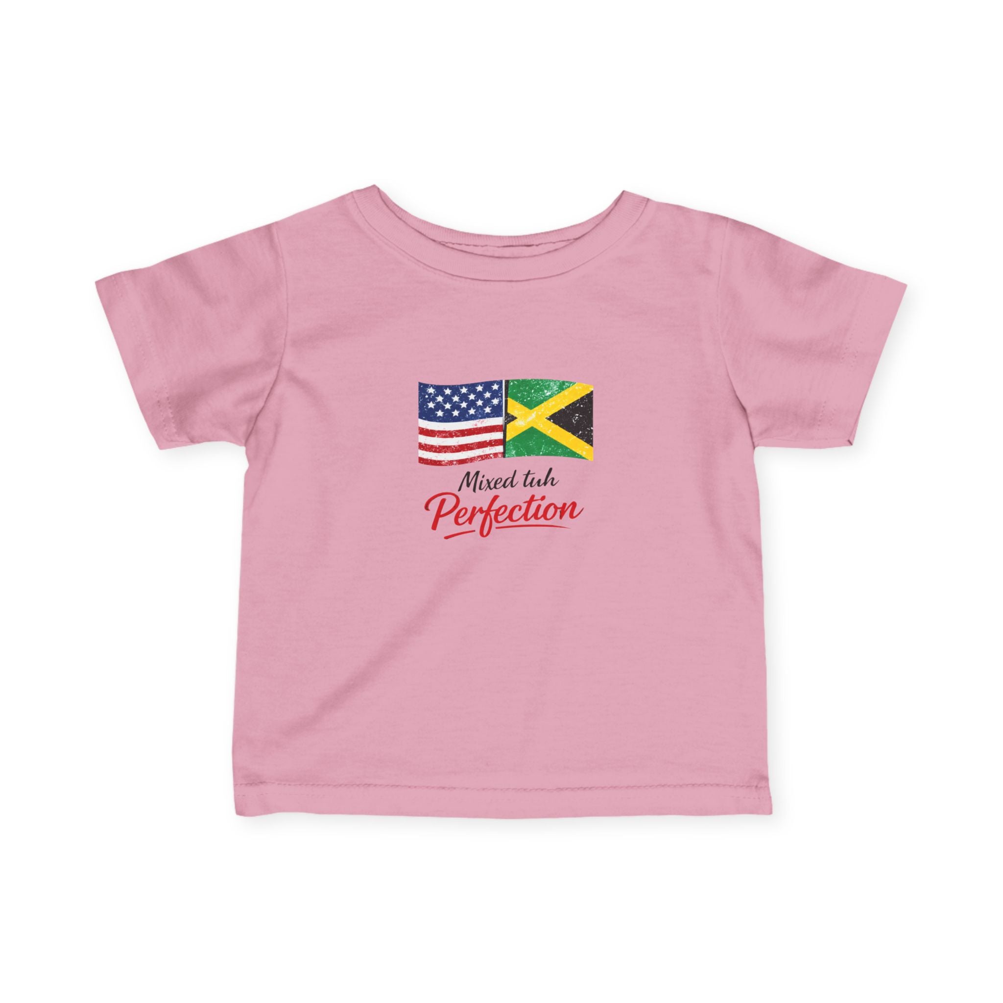 Infant Tee - "Mixed Into Perfection" USA & Jamaica Flag Baby Shirt