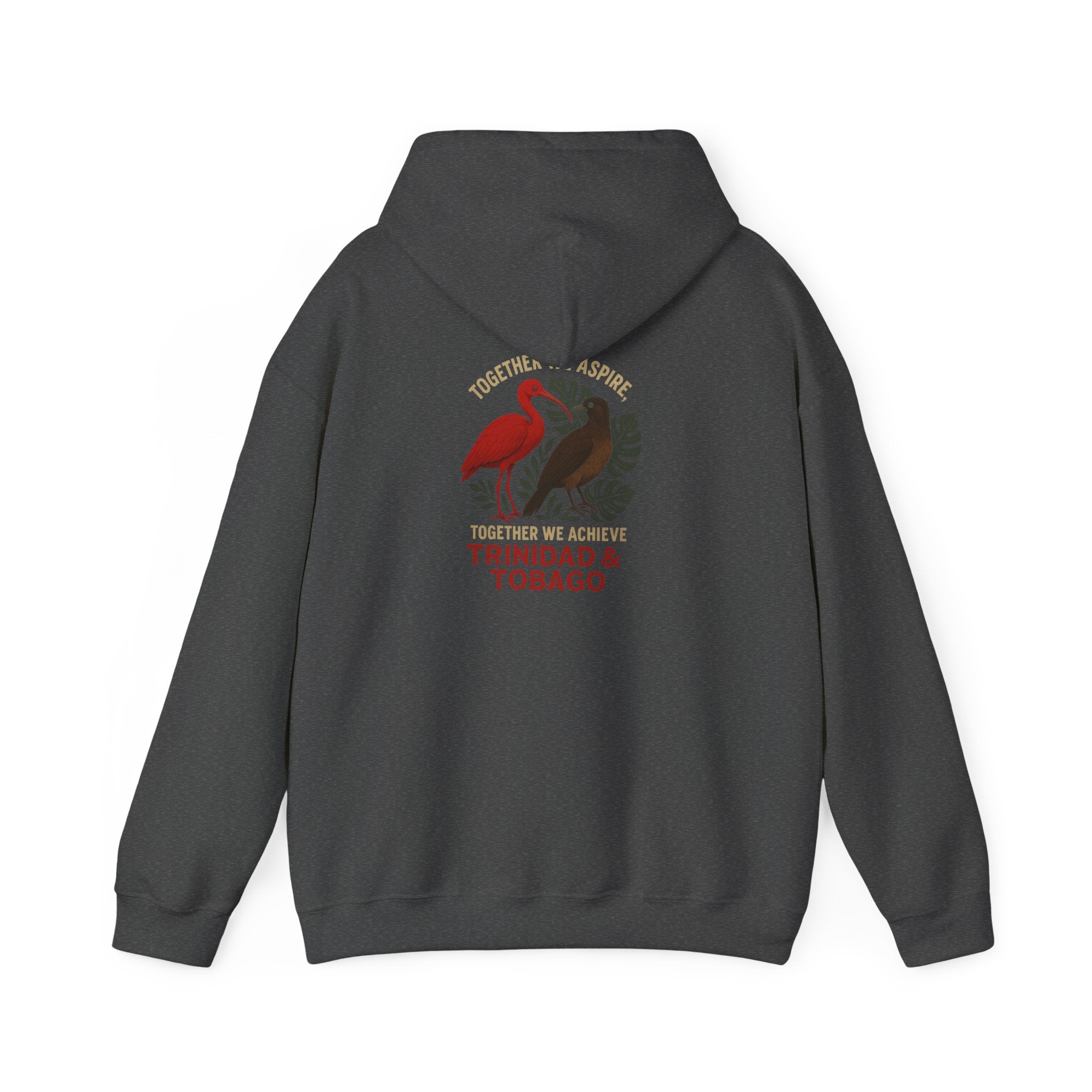 Trinidad & Tobago Heritage Hoodie — Together We Achieve Flamingo & Hummingbird Design
