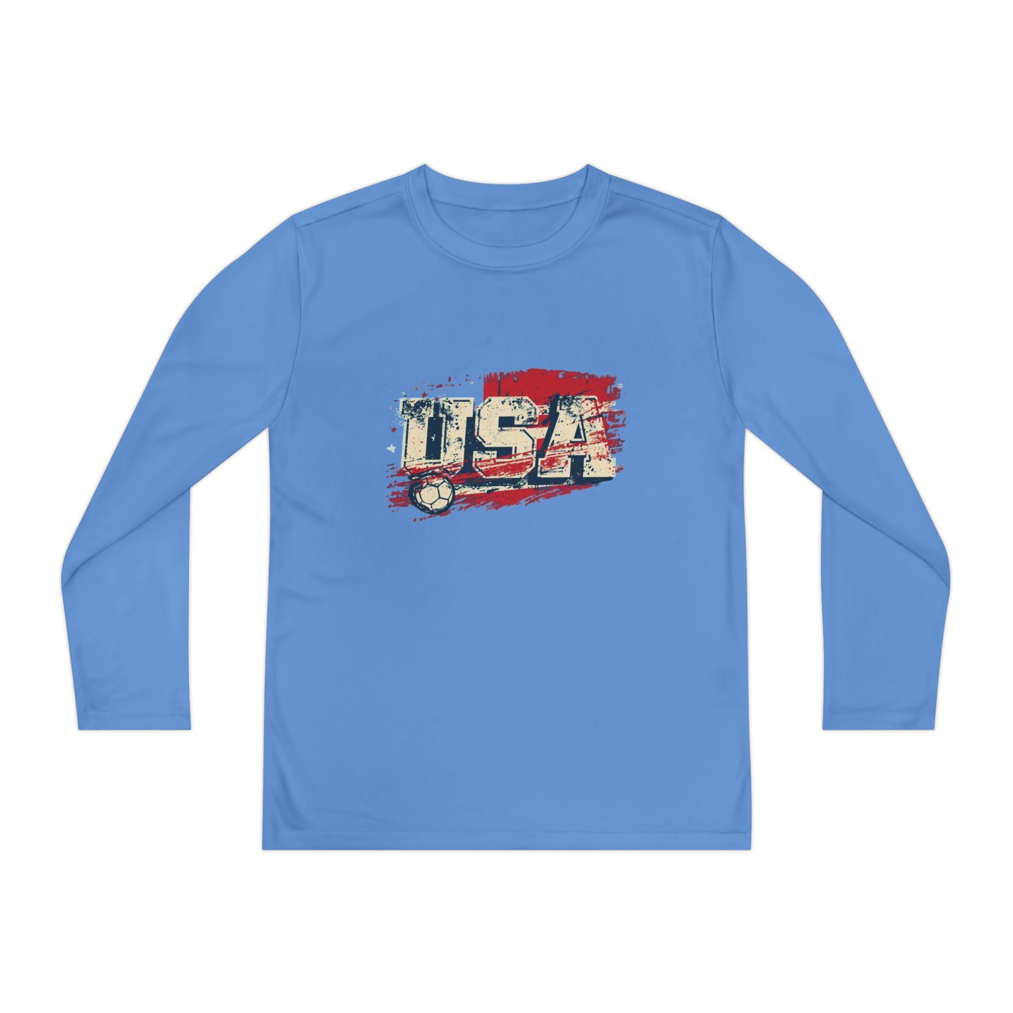 Youth Long Sleeve Tee - Vintage USA Flag Graphic