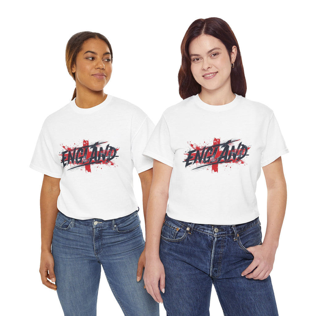 England Graphic T-Shirt — Grunge St. George Cross Football Fan Tee