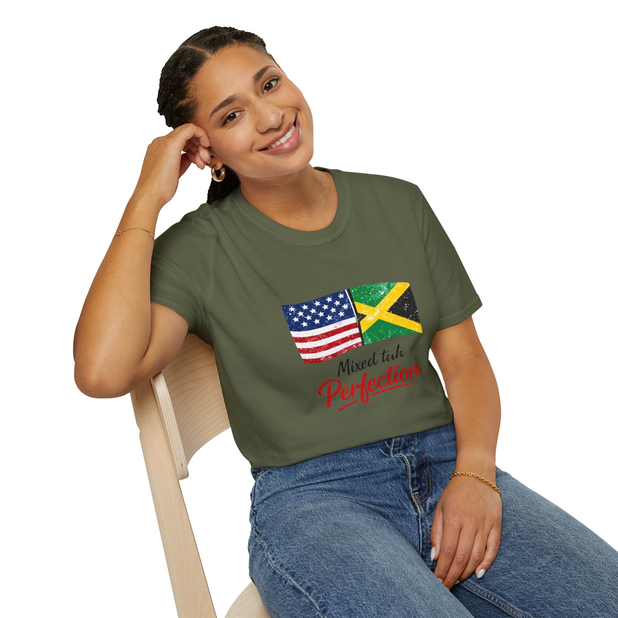 Jamaican American Flag T-Shirt - "Mixed Tuh Perfection" Heritage Tee