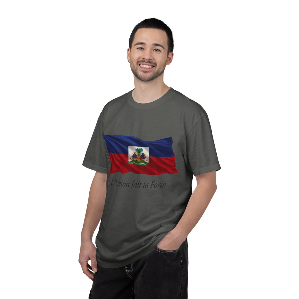 Haiti Flag T-Shirt — "L'Union fait la Force" Patriotic Tee