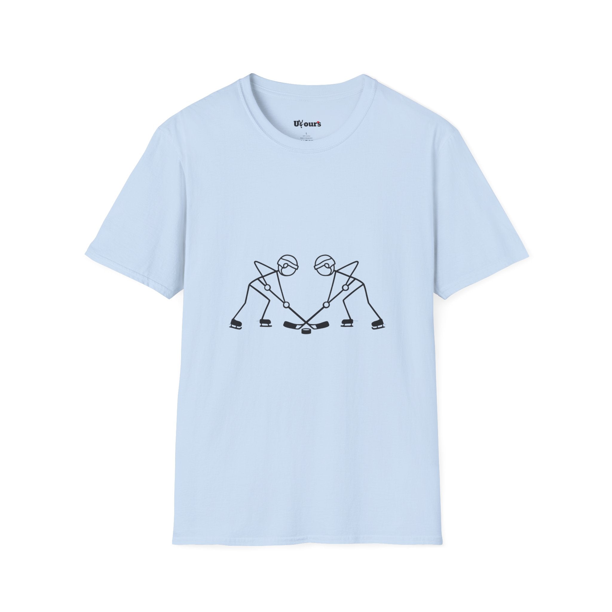Stick Figure Hockey Faceoff T-Shirt | Minimal Sports Graphic