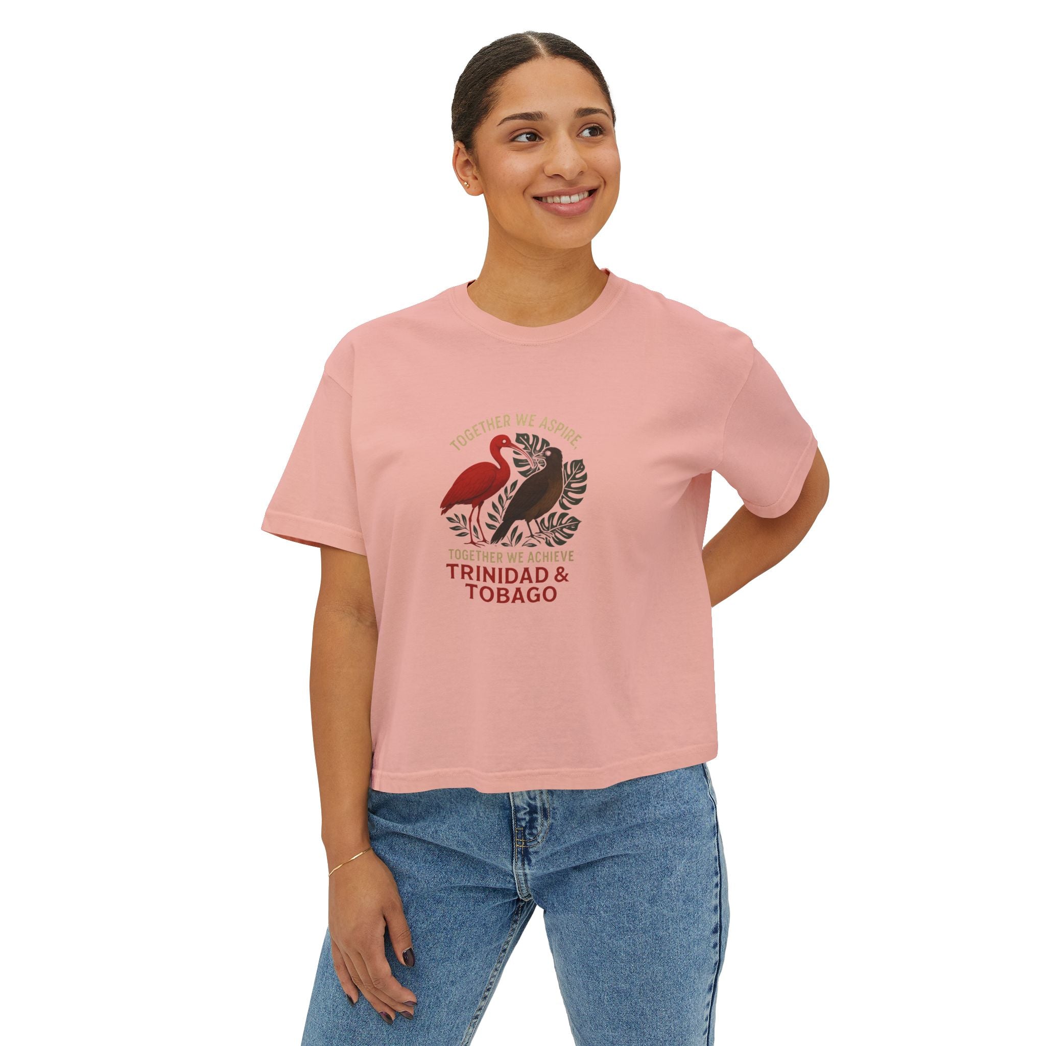 Trinidad & Tobago Graphic Tee — 'Together We Achieve' Women’s Boxy Shirt