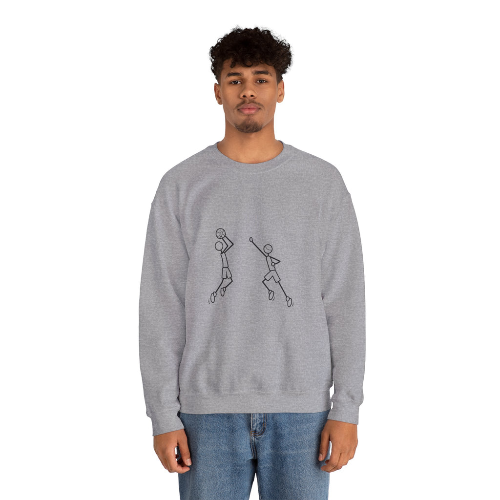 Minimal Line Basketball Players Sweatshirt | Simple Sports Graphic