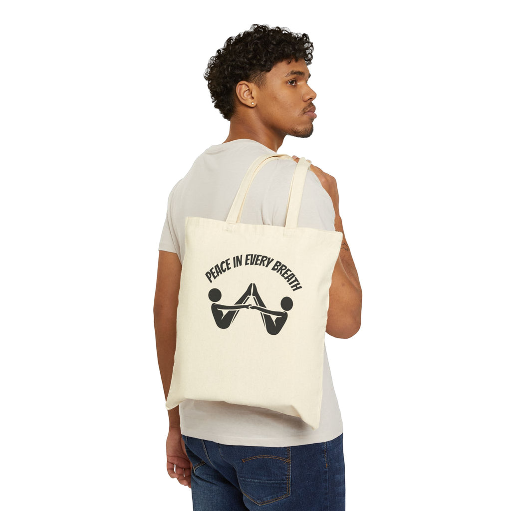 Yoga Flow Canvas Tote — "Flow Your Way" / "Peace in Every Breath" Eco Cotton Beach Bag