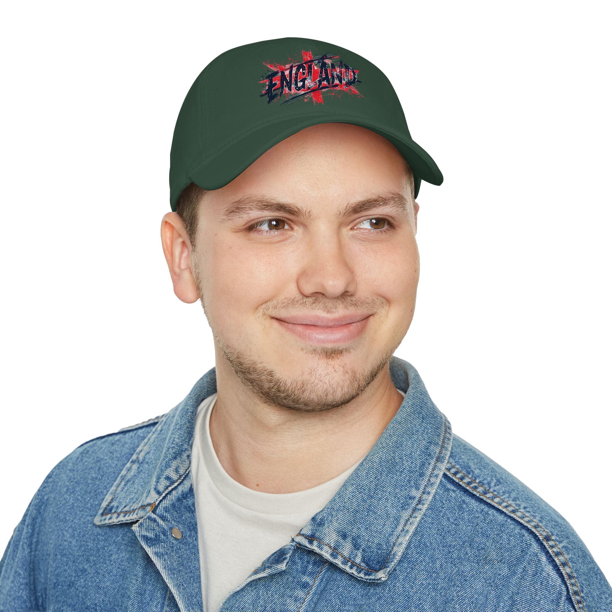 England Flag Baseball Cap – Grunge 'England' Logo Low Profile Hat, Patriotic Soccer Fan Gift