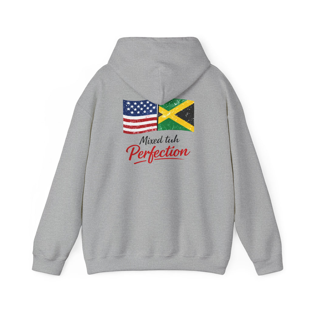 Jamaican American Flags Hoodie — "Mixed tuh Perfection" Pride Pullover