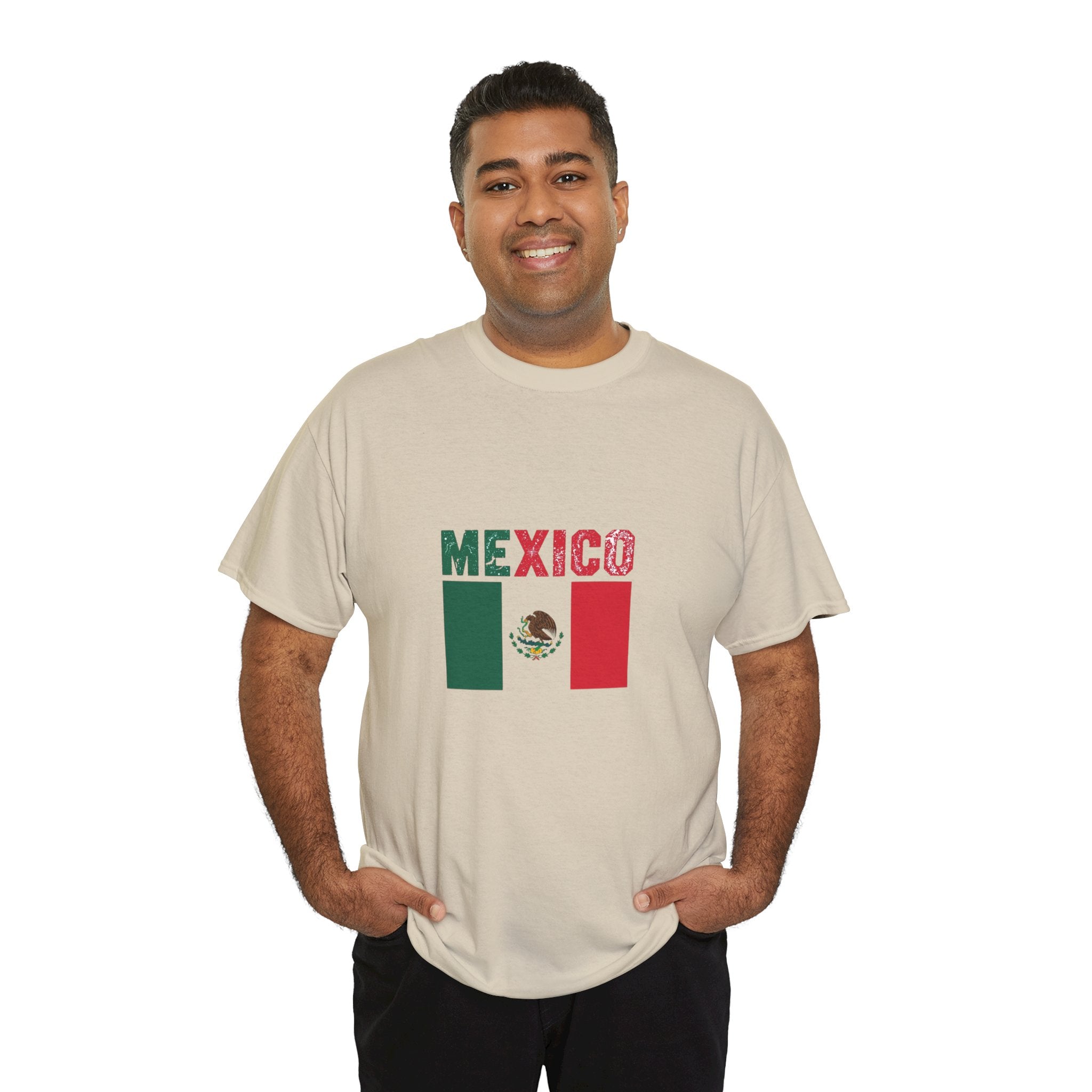 Mexico Flag T‑Shirt – Distressed Mexico Text with Mexican Flag Graphic