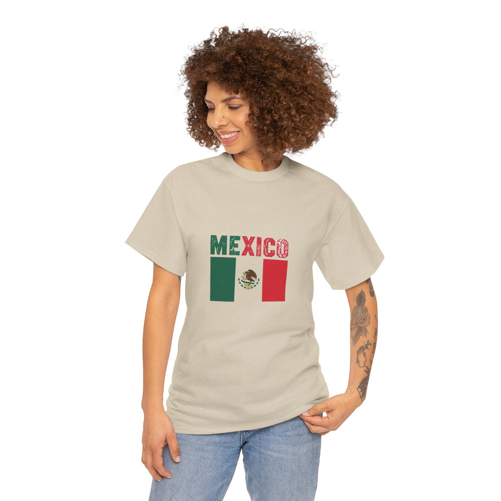 Mexico Flag T‑Shirt – Distressed Mexico Text with Mexican Flag Graphic