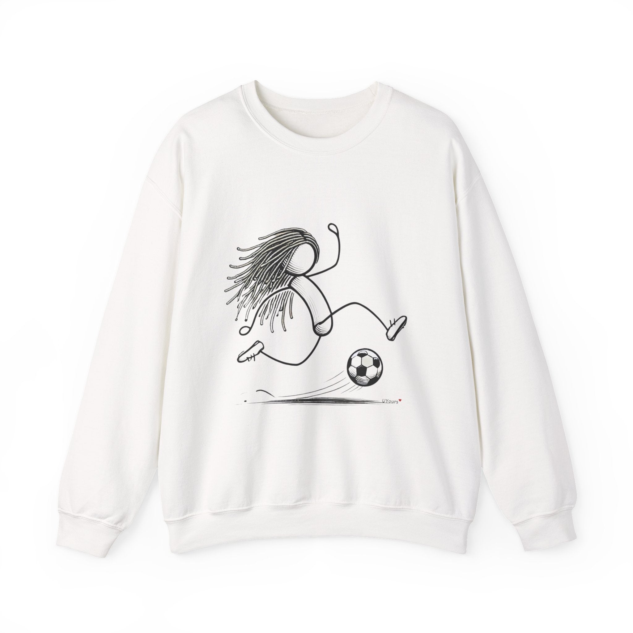 Dreadlock Soccer Unisex Heavy Blend™ Crewneck Sweatshirt Stick Figure Gift Soccer Football Fun