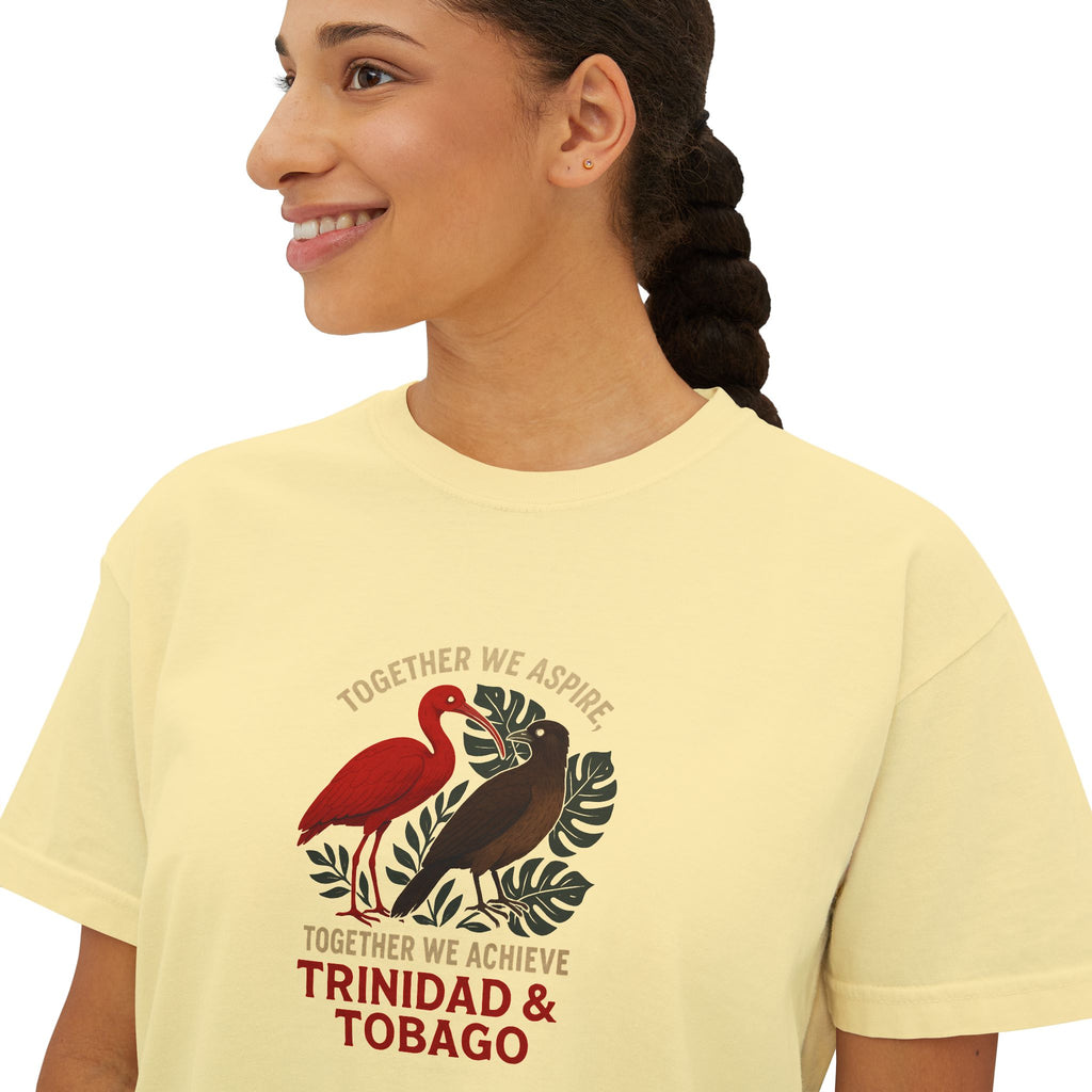 Trinidad & Tobago Graphic Tee — 'Together We Achieve' Women’s Boxy Shirt