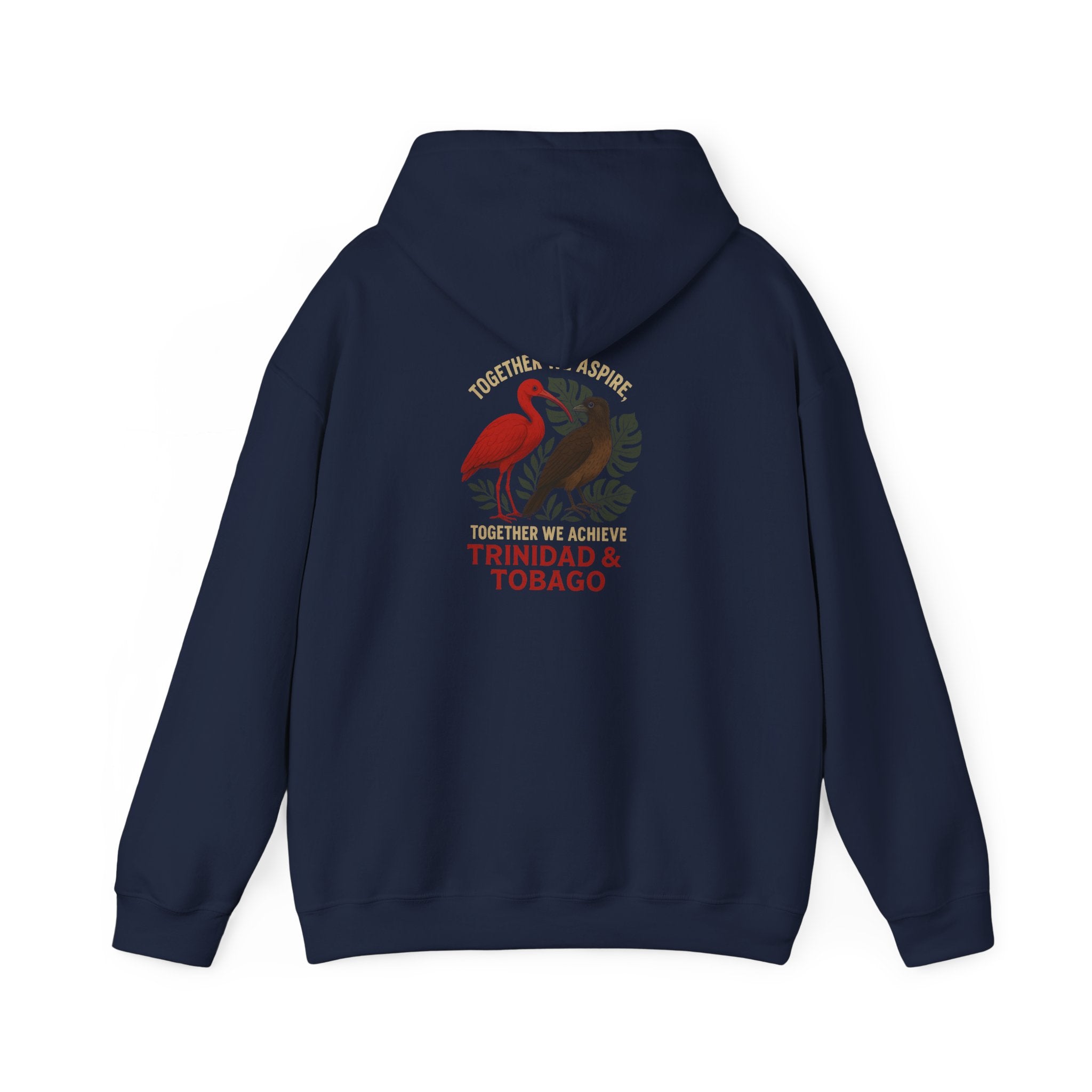 Trinidad & Tobago Heritage Hoodie — Together We Achieve Flamingo & Hummingbird Design
