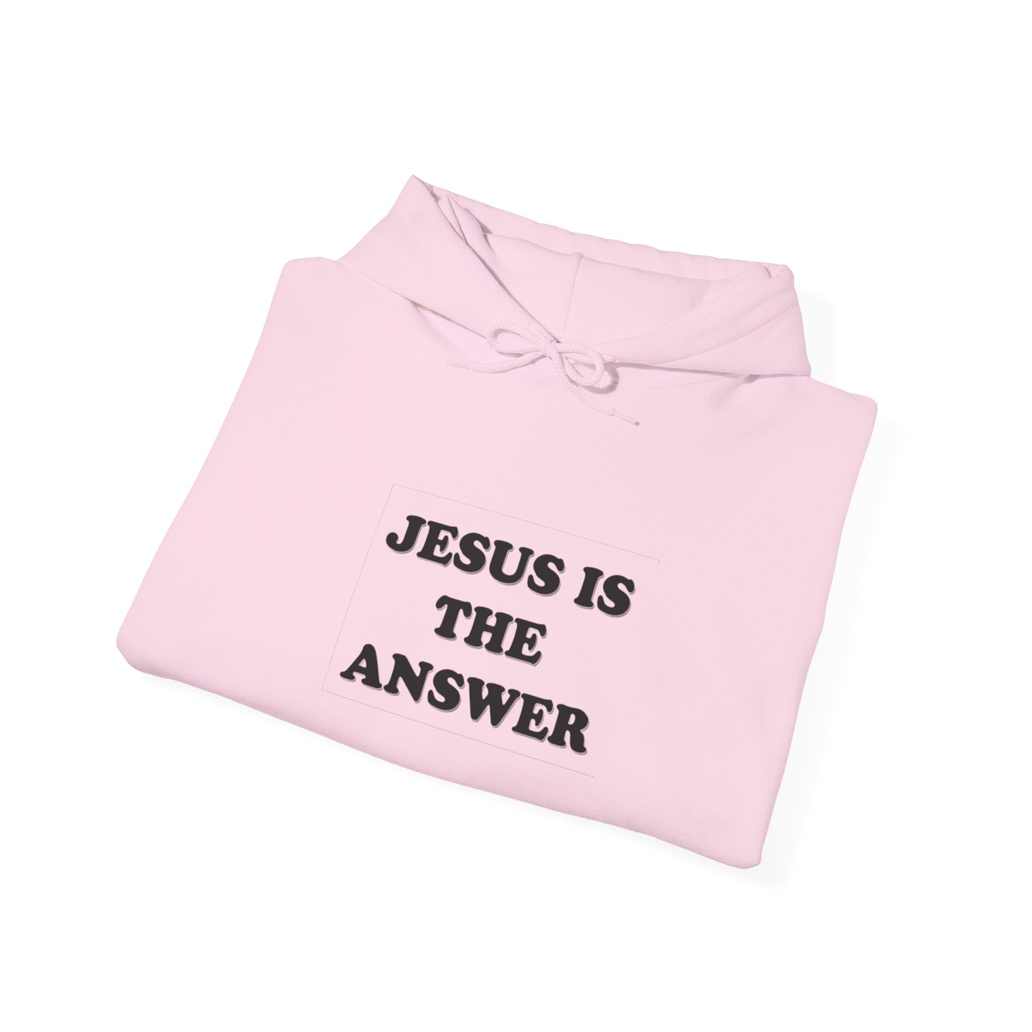 Jesus Is The Answer Hoodie - Unisex Heavy Blend Sweatshirt for Faith, Religious Gifts, Church Events, Comfortable Casual Wear