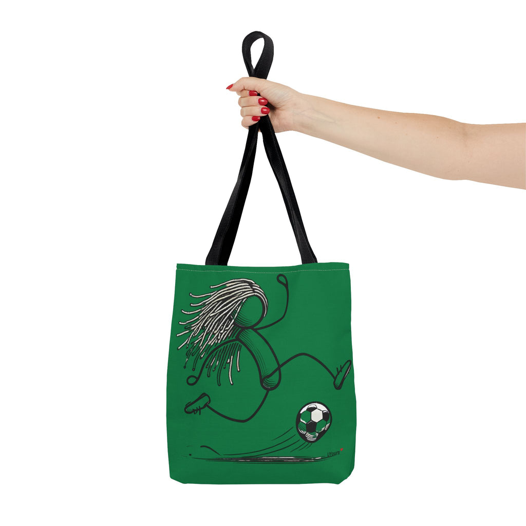 Soccer Girl Tote Bag – Green All-Over Print Sports Tote