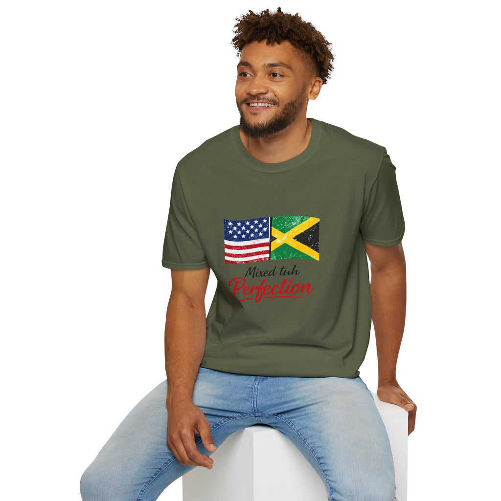 Jamaican American Flag T-Shirt - "Mixed Tuh Perfection" Heritage Tee
