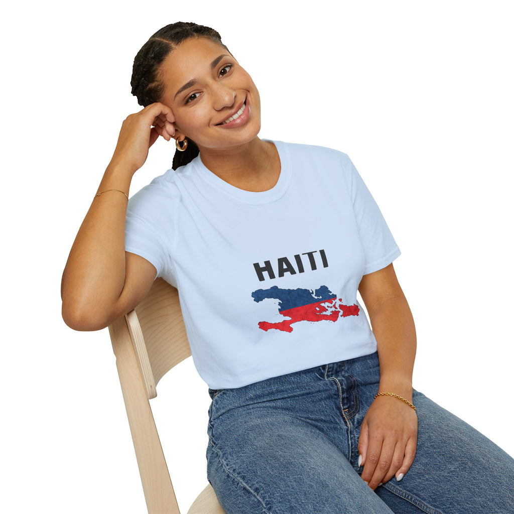 Haiti Flag Map T-Shirt — Patriotic Haiti Map Tee