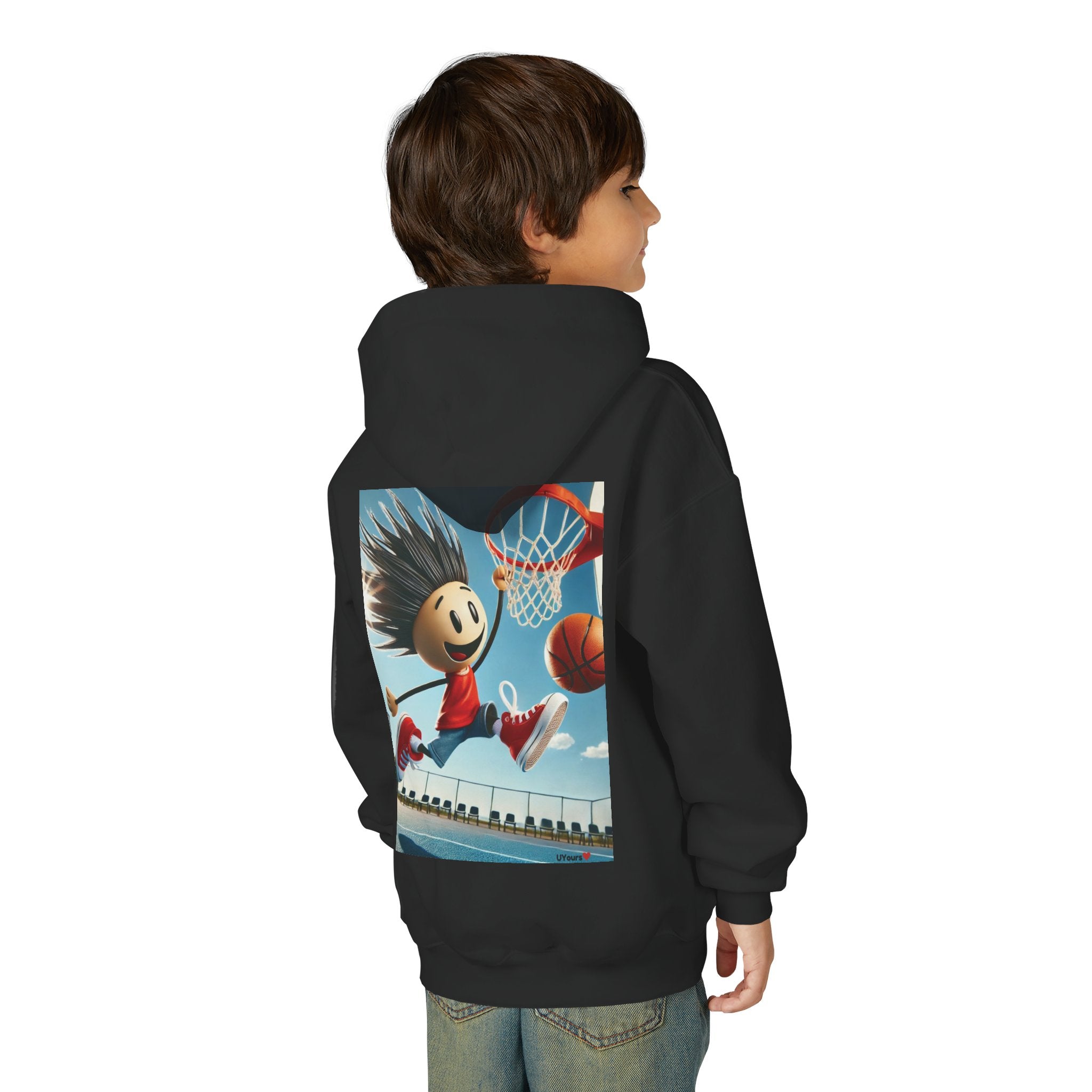 Hoops Champion: Stick Figure Dunk Edition Youth Hoodie Basketball