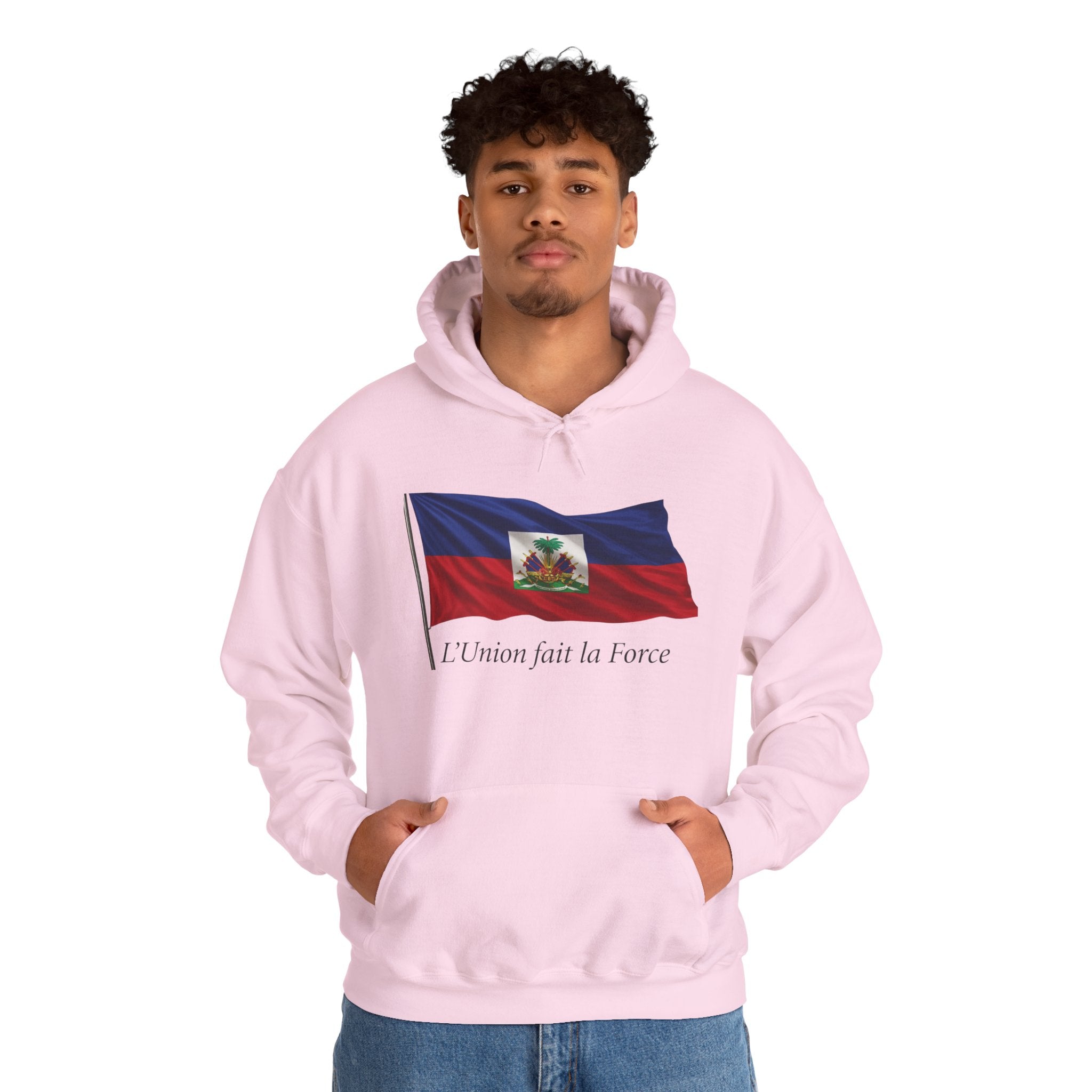 Haiti Flag Hoodie – "L'Union fait la Force" Pullover