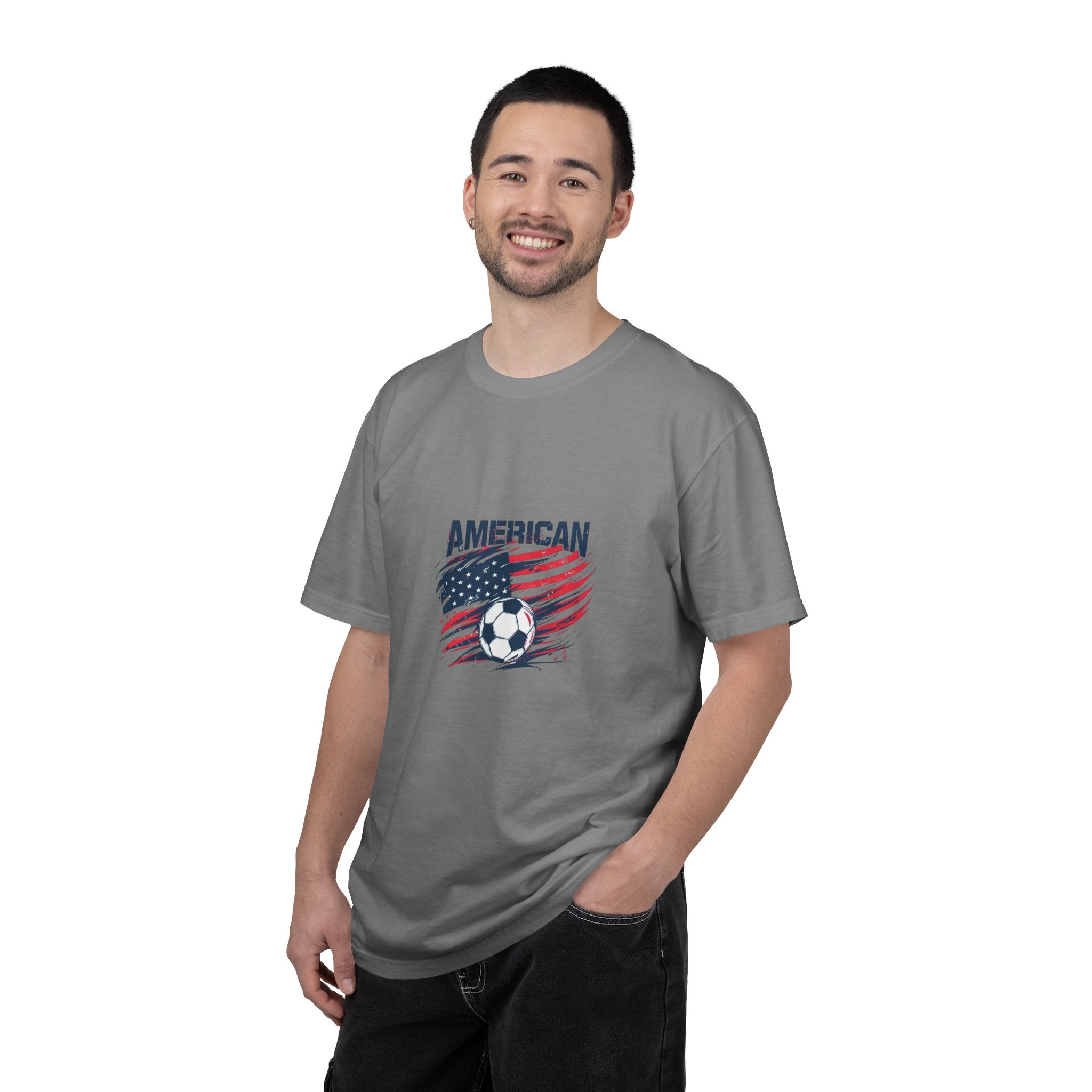 Soccer USA T-Shirt – "American" Flag & Soccer Ball Graphic