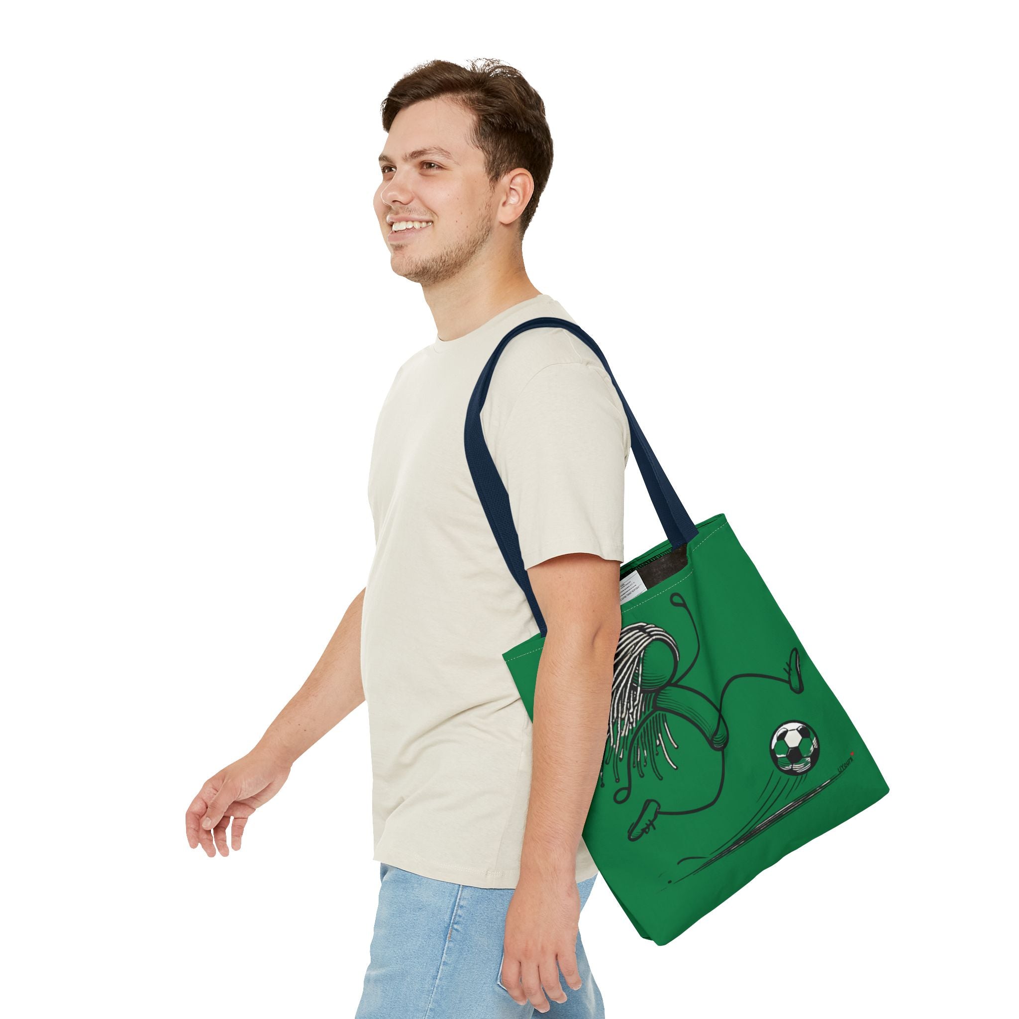 Soccer Girl Tote Bag – Green All-Over Print Sports Tote