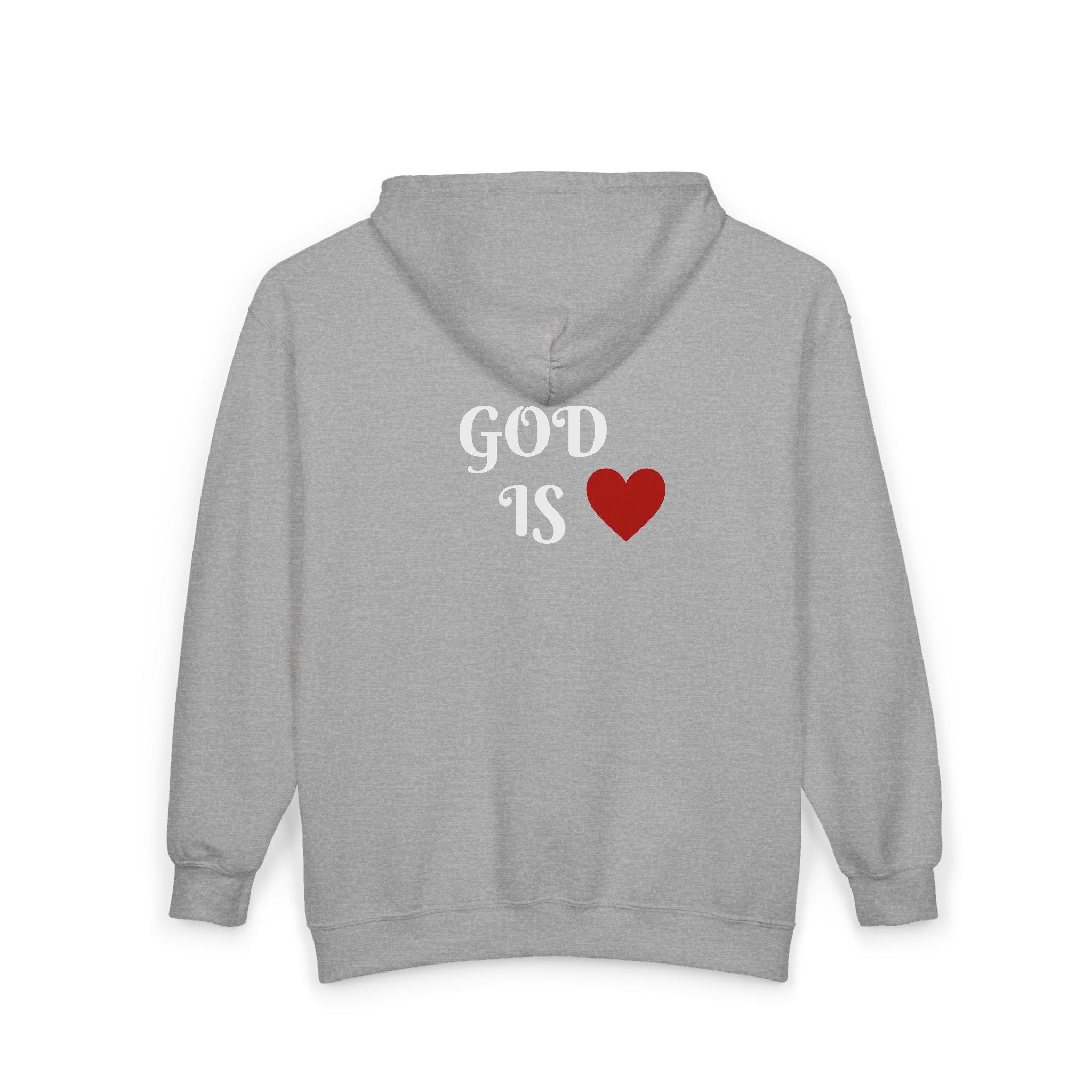 God is Love Zip Up Hoodie - Christian Faith Apparel, Religious Full Zip Sweatshirt, Inspirational Jacket, Christian Gift, Religious Clothing