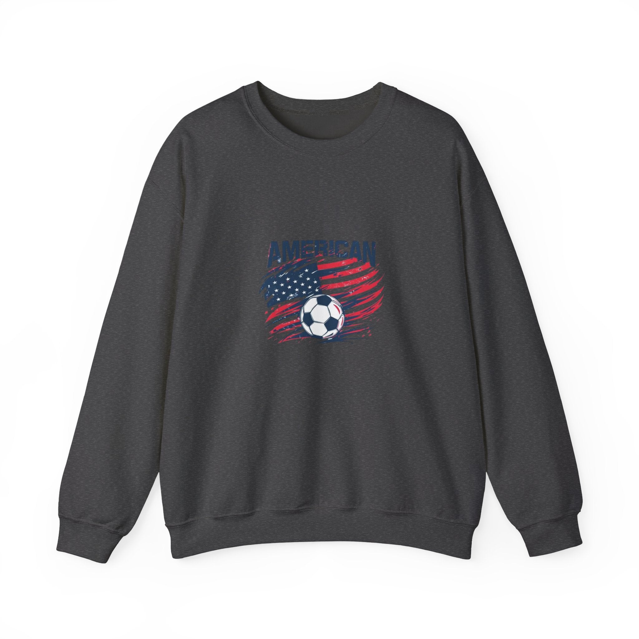 American Soccer Crewneck Sweatshirt — USA Flag & Soccer Ball Graphic