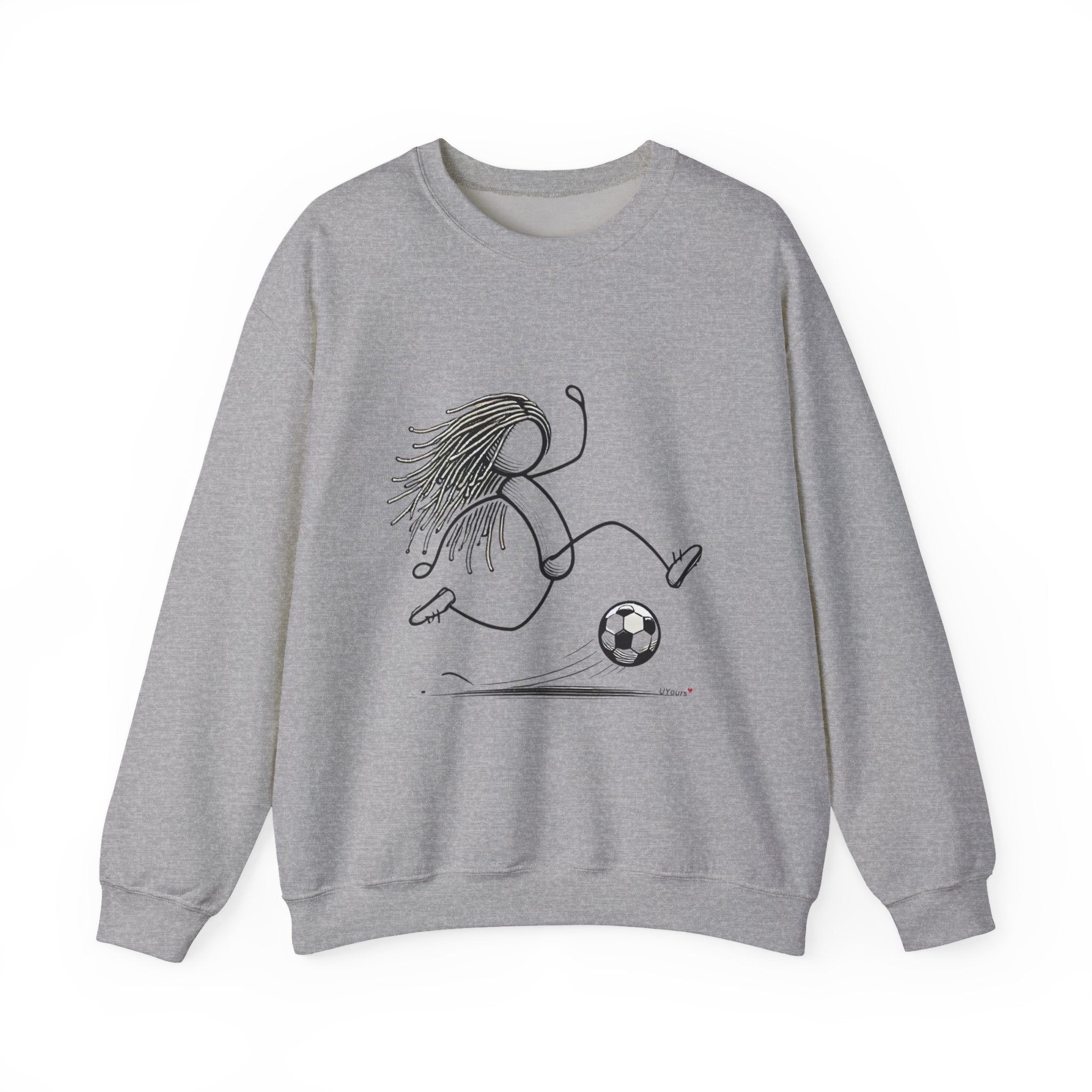 Dreadlock Soccer Unisex Heavy Blend™ Crewneck Sweatshirt Stick Figure Gift Soccer Football Fun