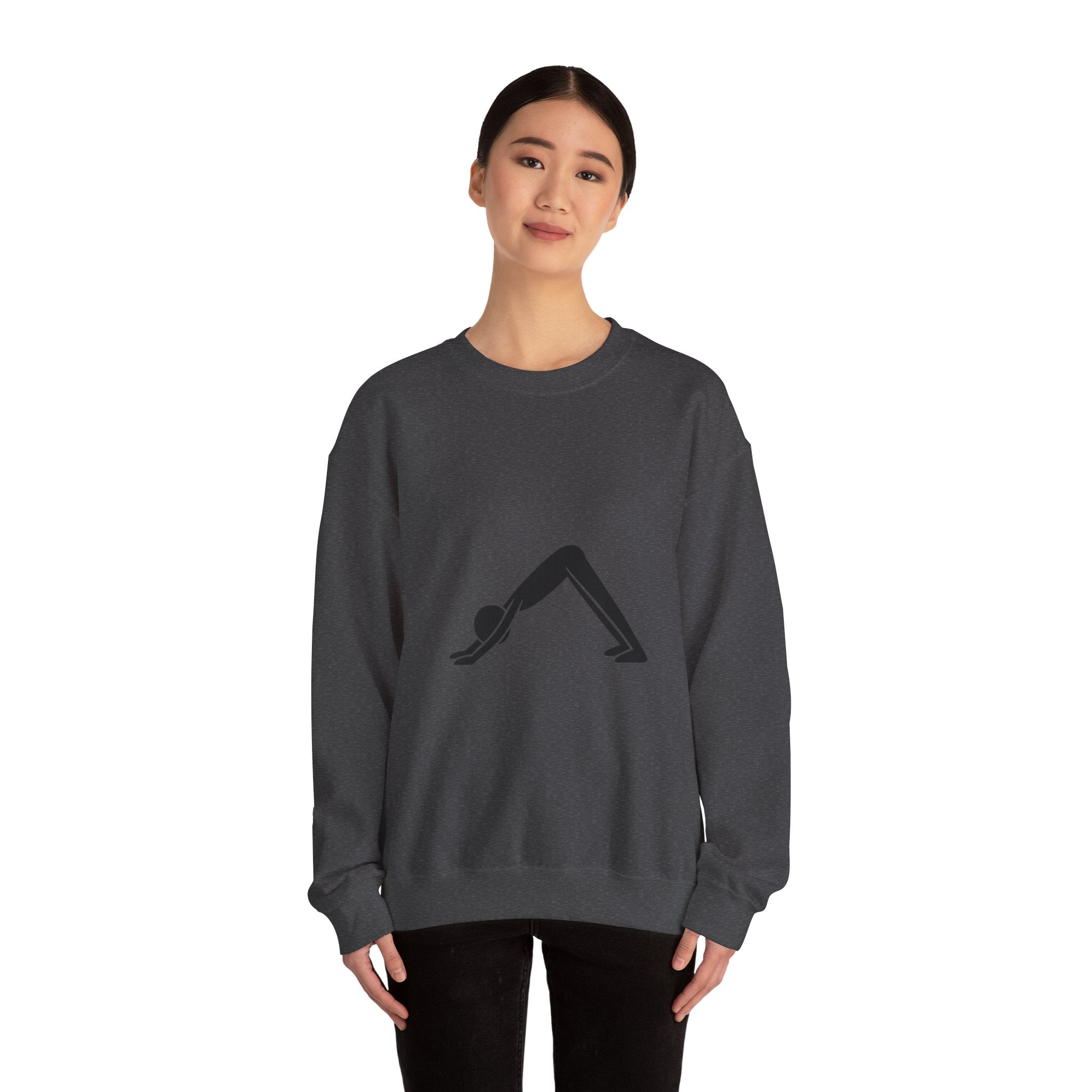 Yoga Downward Dog Crewneck Sweatshirt — Minimal Yoga Pose Pullover