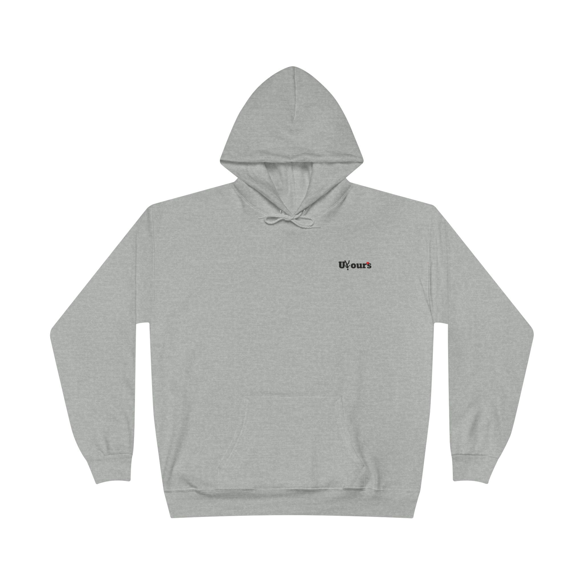 Minimal 'Yours' White Pullover Hoodie — Small Chest Script Logo