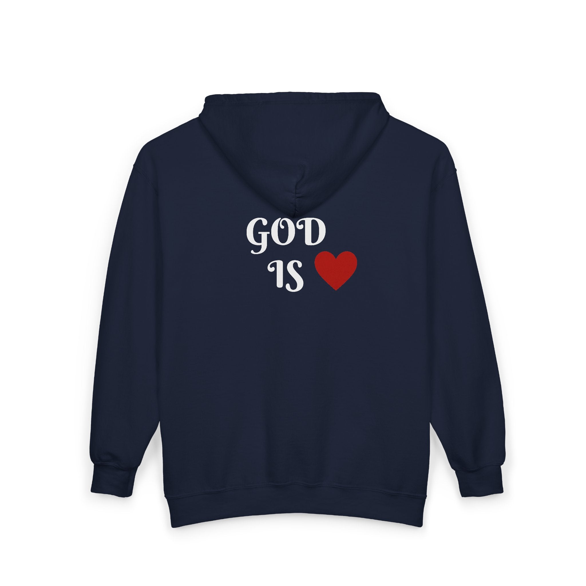God is Love Zip Up Hoodie - Christian Faith Apparel, Religious Full Zip Sweatshirt, Inspirational Jacket, Christian Gift, Religious Clothing