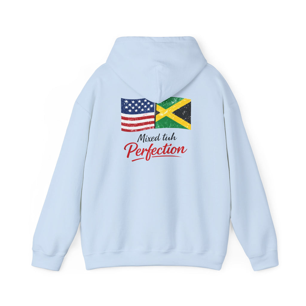 Jamaican American Flags Hoodie — "Mixed tuh Perfection" Pride Pullover