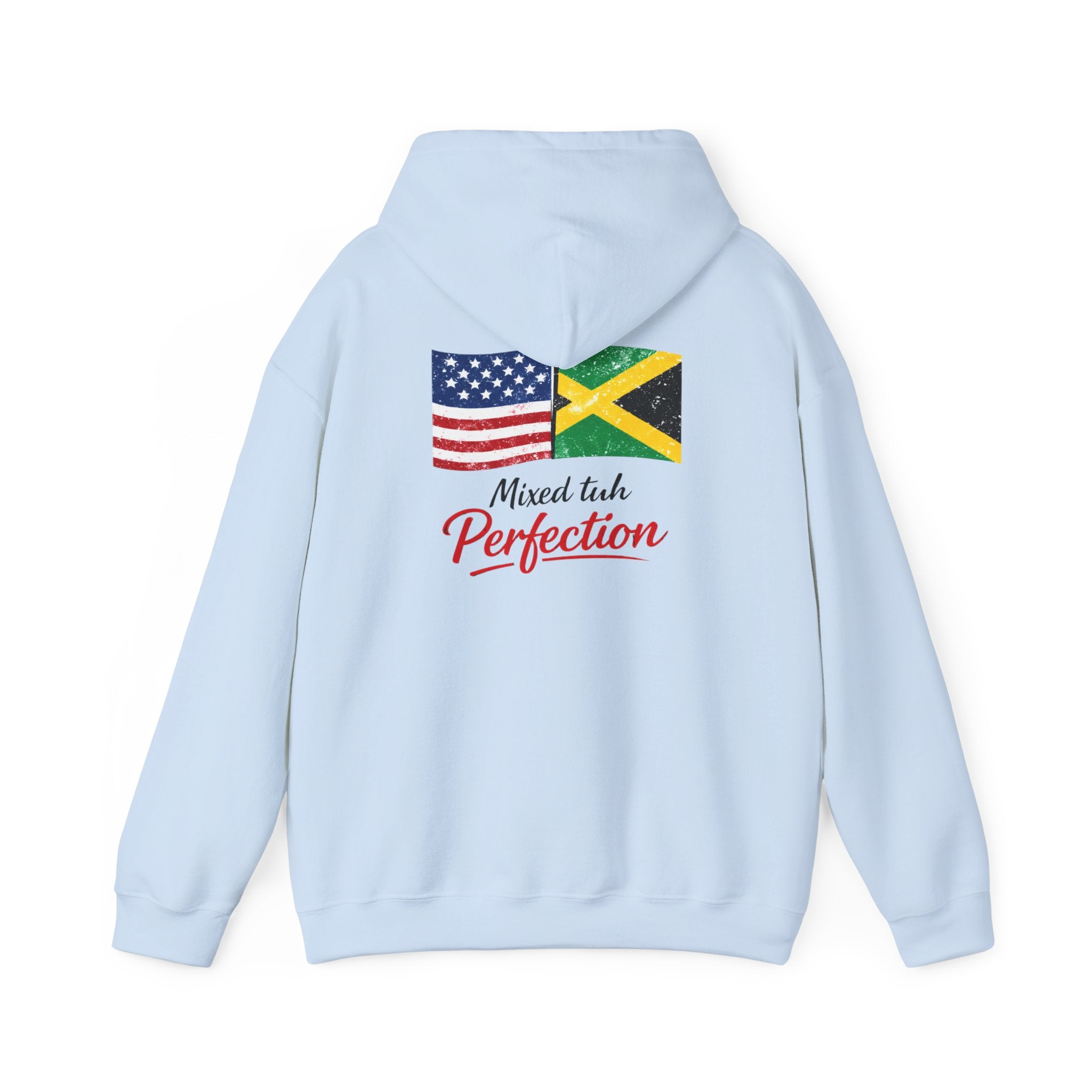Jamaican American Flags Hoodie — "Mixed tuh Perfection" Pride Pullover