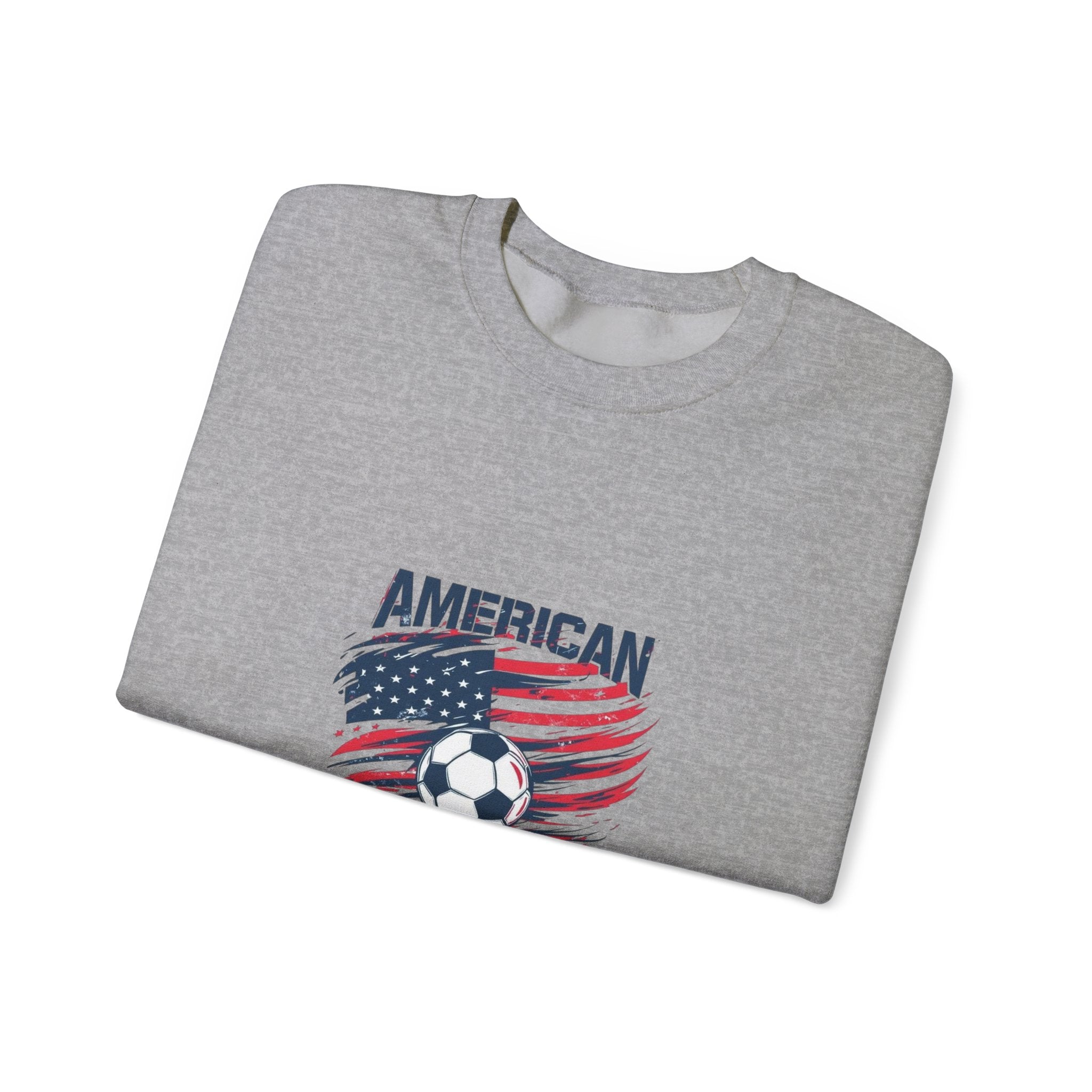 American Soccer Crewneck Sweatshirt — USA Flag & Soccer Ball Graphic