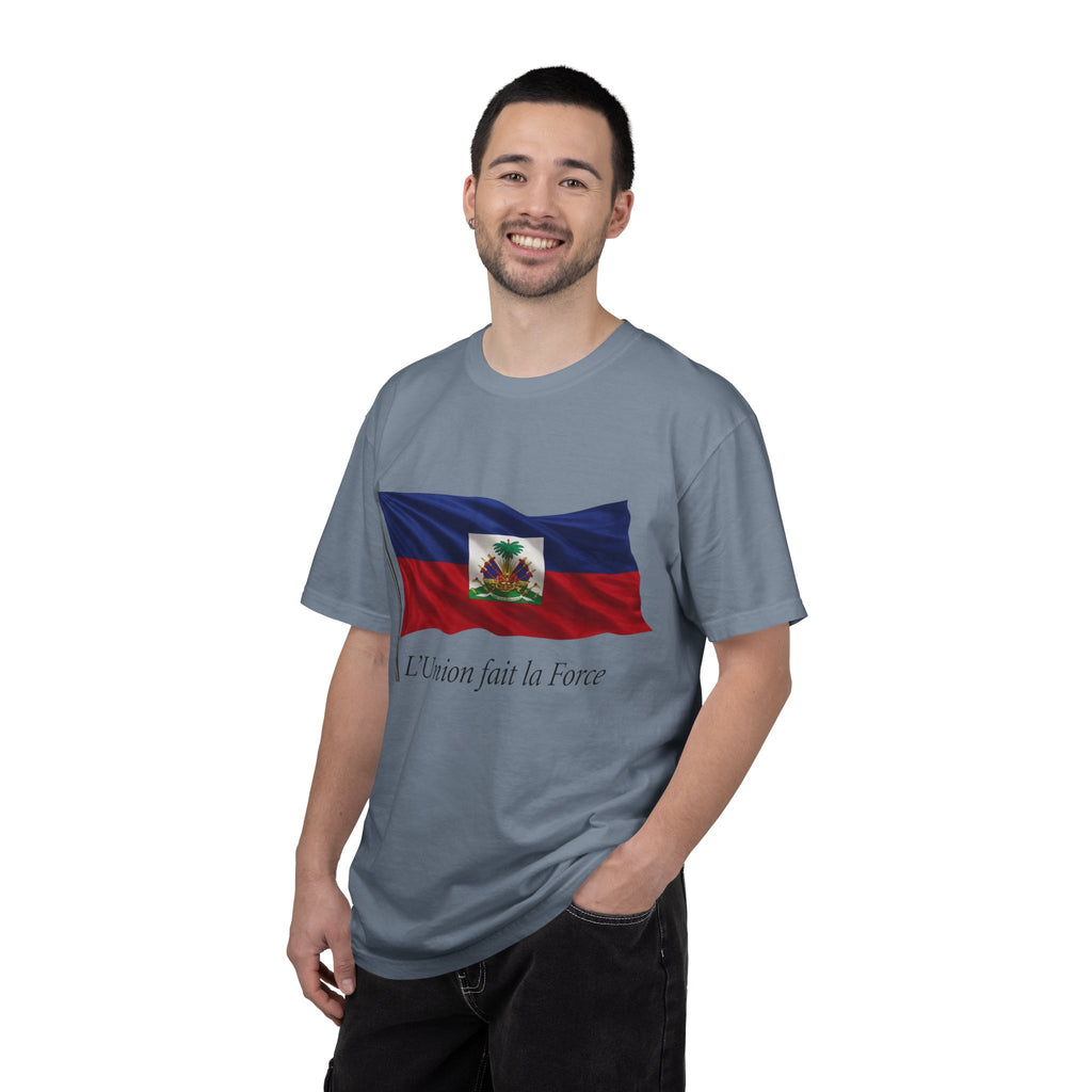 Haiti Flag T-Shirt — "L'Union fait la Force" Patriotic Tee