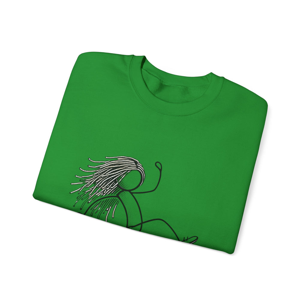 Dreadlock Soccer Unisex Heavy Blend™ Crewneck Sweatshirt Stick Figure Gift Soccer Football Fun