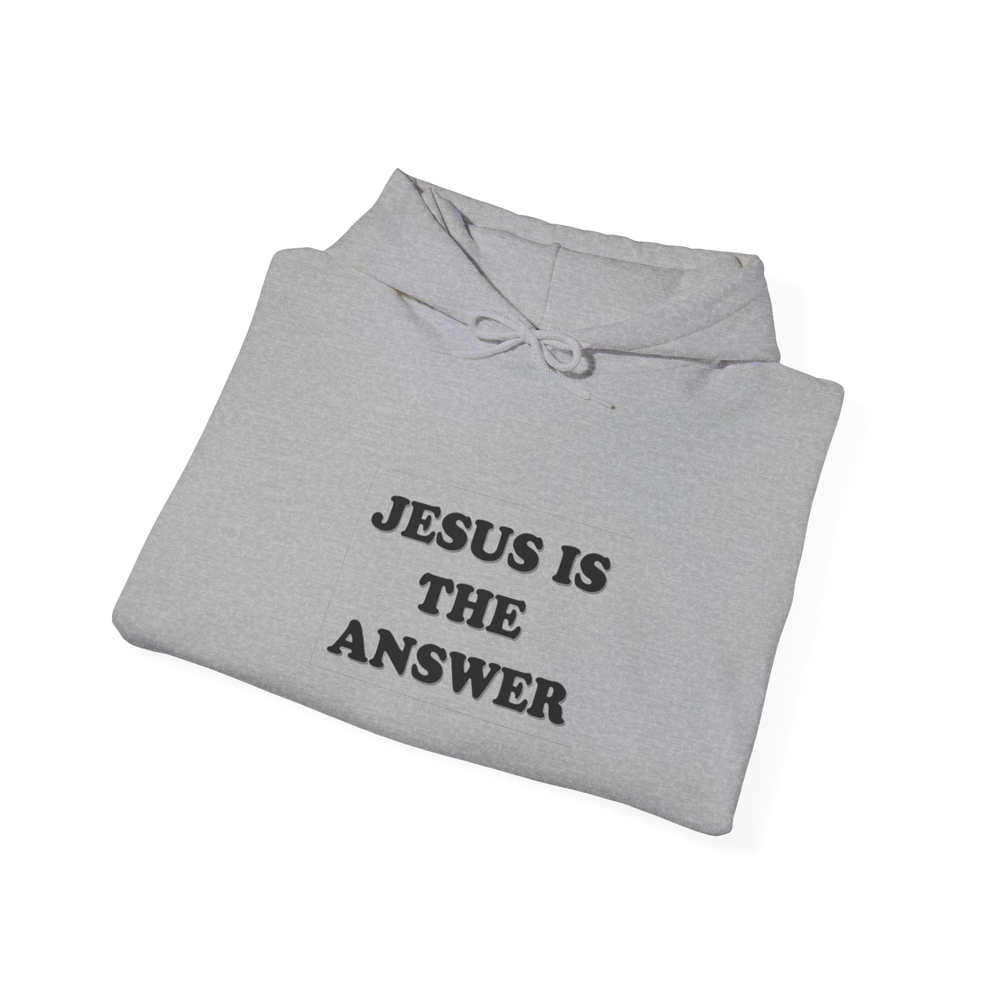 Jesus Is The Answer Hoodie - Unisex Heavy Blend Sweatshirt for Faith, Religious Gifts, Church Events, Comfortable Casual Wear