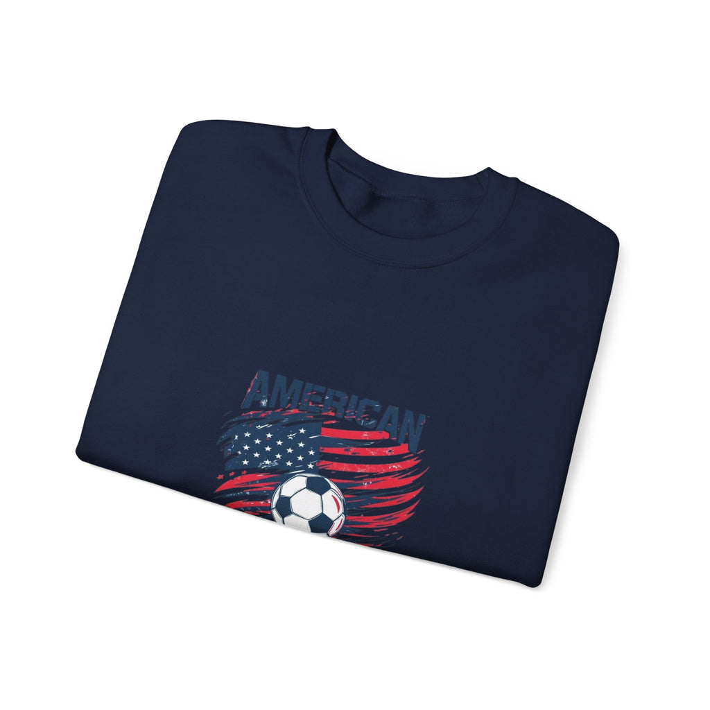 American Soccer Crewneck Sweatshirt — USA Flag & Soccer Ball Graphic