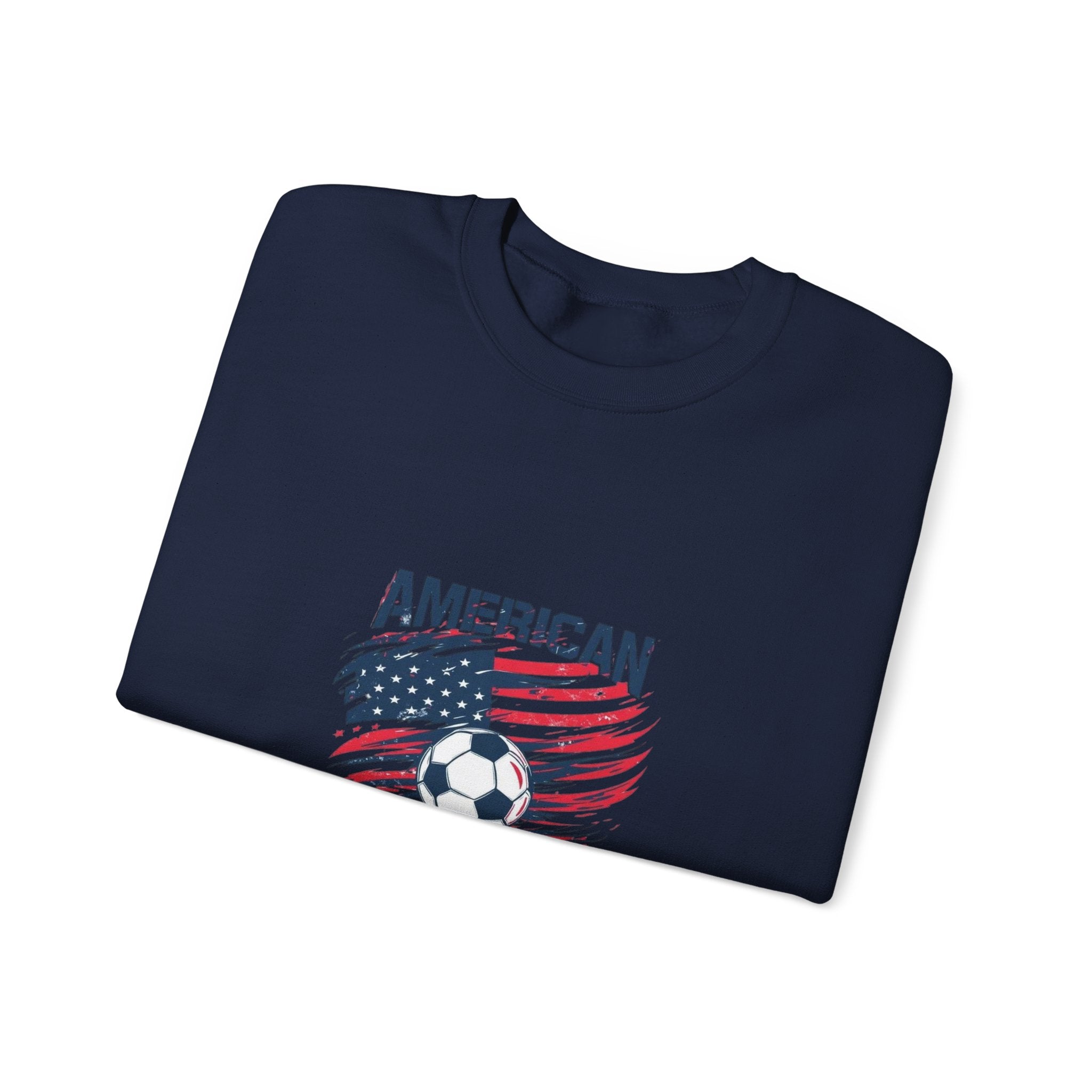 American Soccer Crewneck Sweatshirt — USA Flag & Soccer Ball Graphic