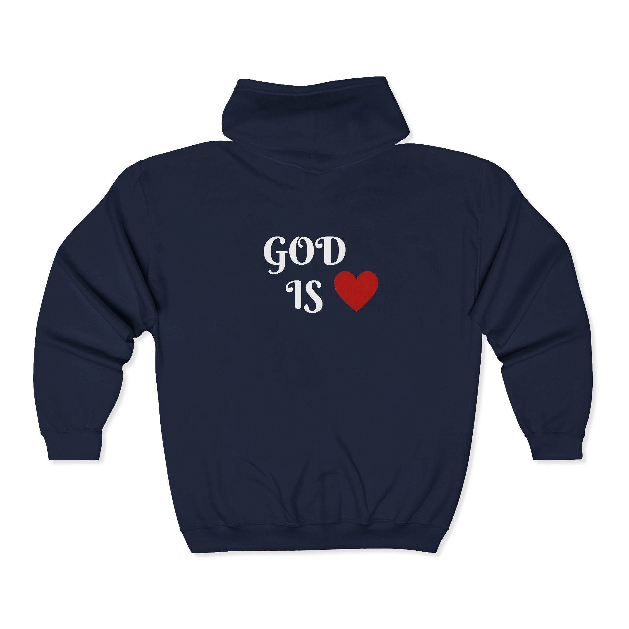 God is Love Zip Up Hoodie - Christian Faith Apparel, Religious Full Zip Sweatshirt, Inspirational Jacket, Christian Gift, Religious Clothing
