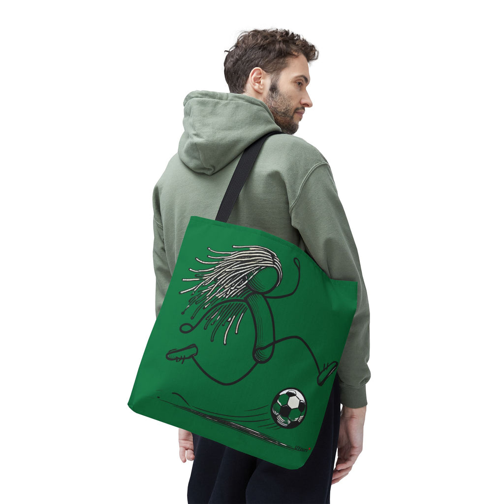 Soccer Girl Tote Bag – Green All-Over Print Sports Tote